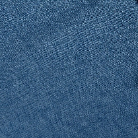 100 Hands For Anderson & Sheppard Handmade Collarless Chambray Shirt In Mid Blue - Image 4