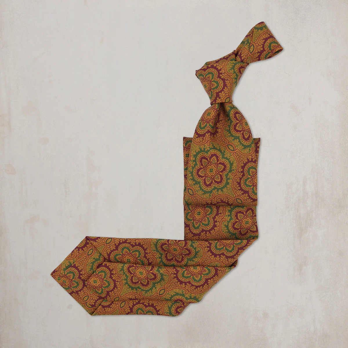 Floral Paisley Silk Tie in Dark Red - Image 2