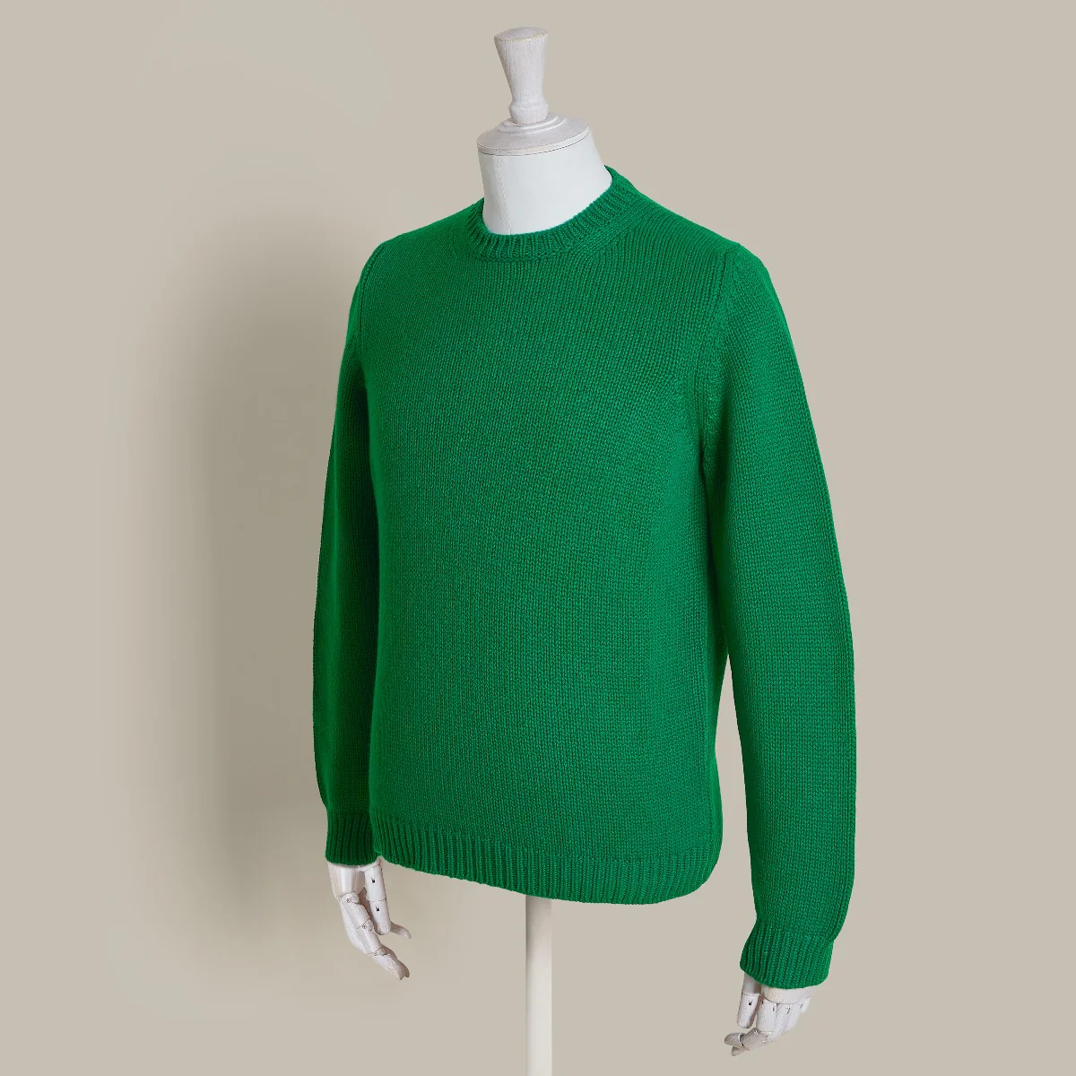 12Ply Plain Knit Cashmere Sweater In Emerald - Image 4