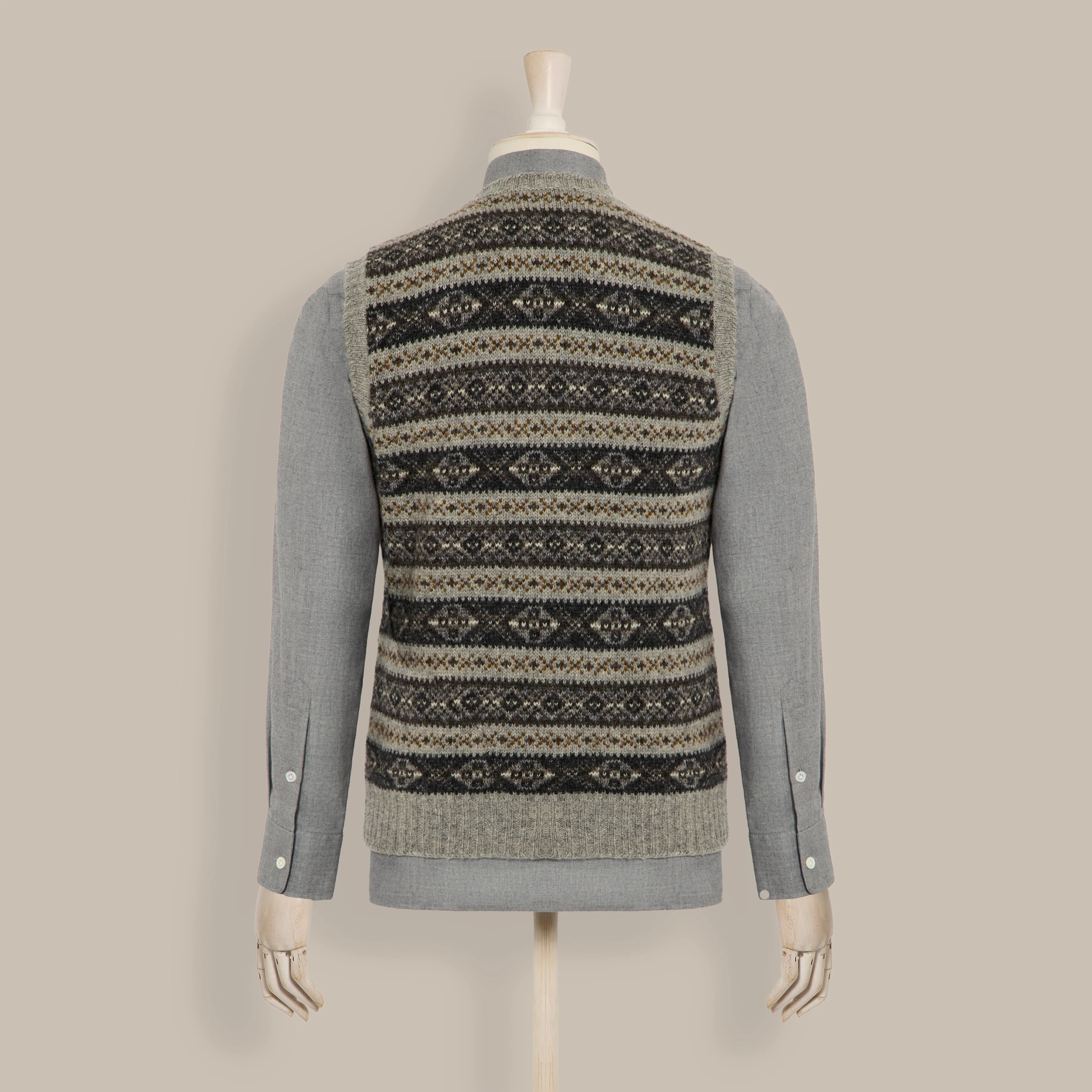 Fair Isle Slipover In Grey - Image 2