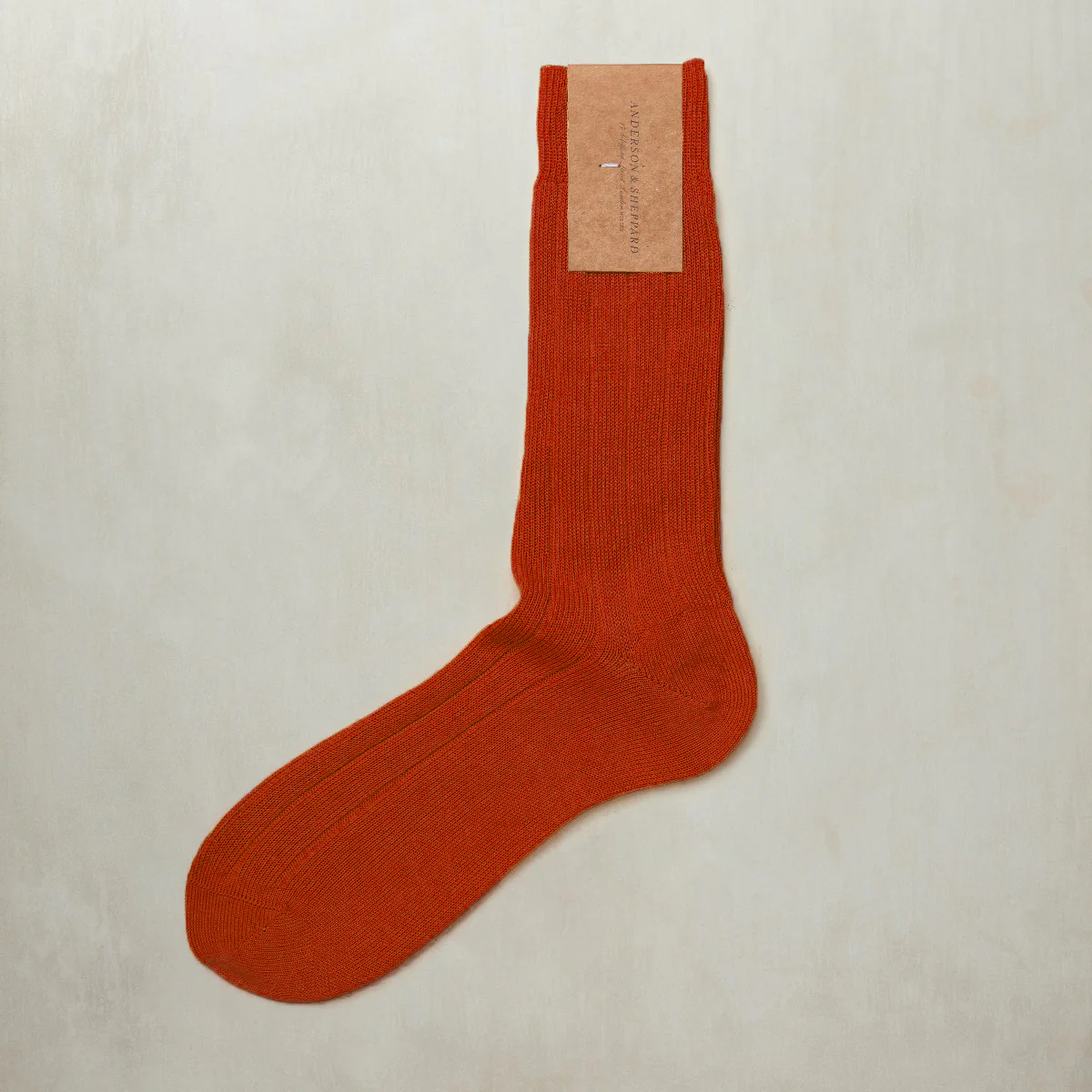 Cotton Ribbed Socks in Orange