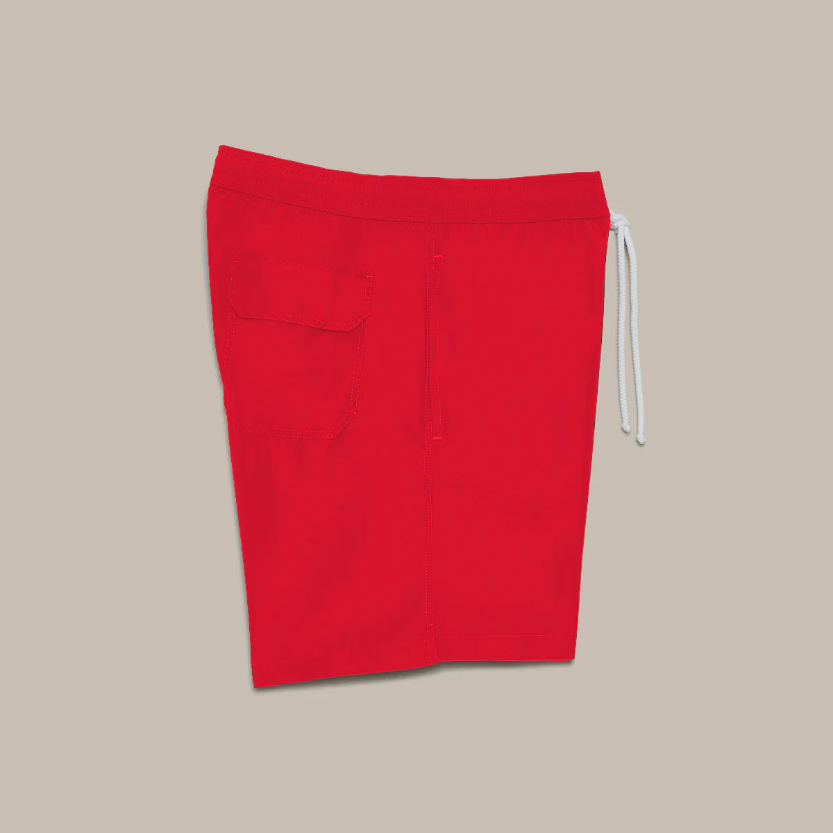 Plain Swimming Trunks in Red - Image 2