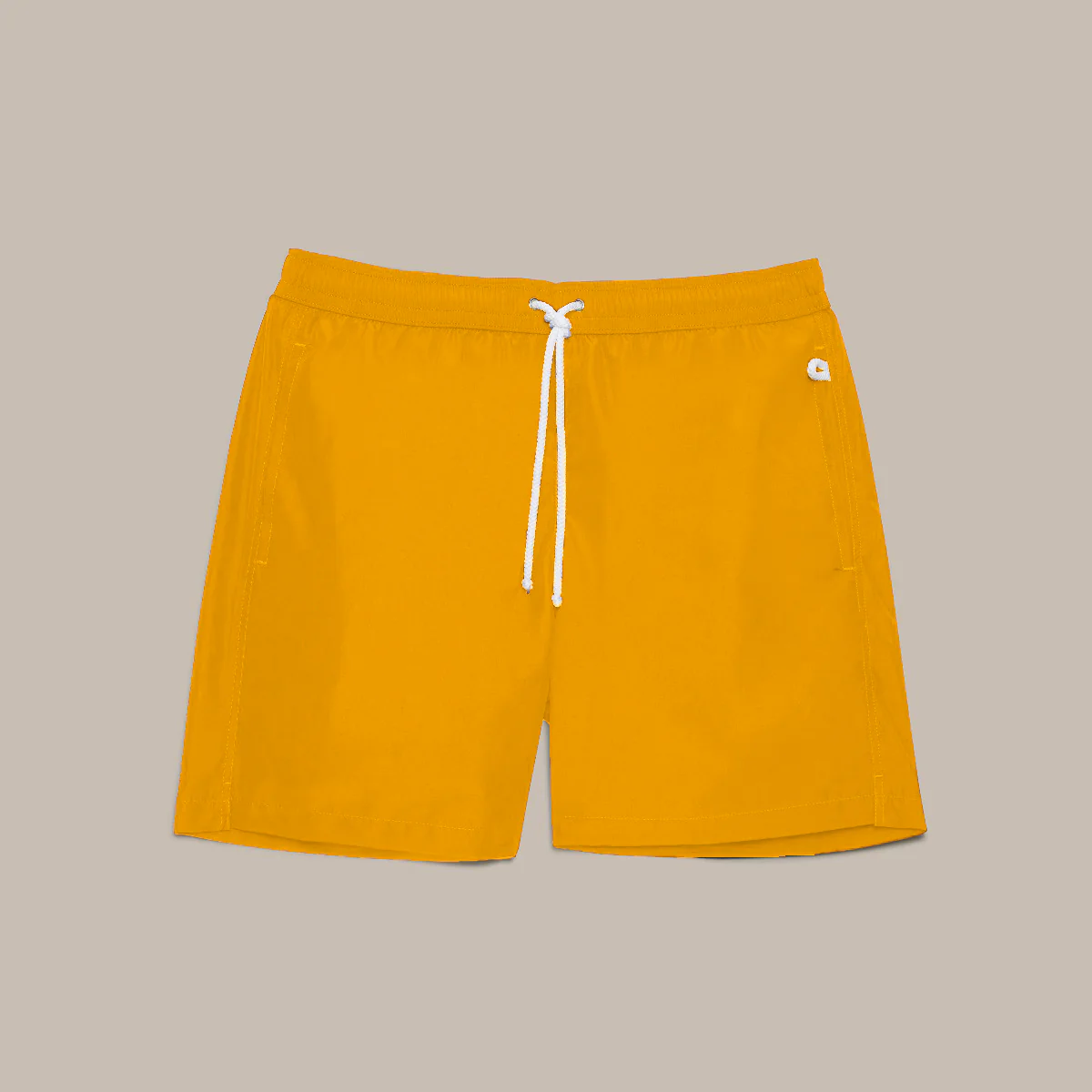 Plain Swimming Trunks in Yellow
