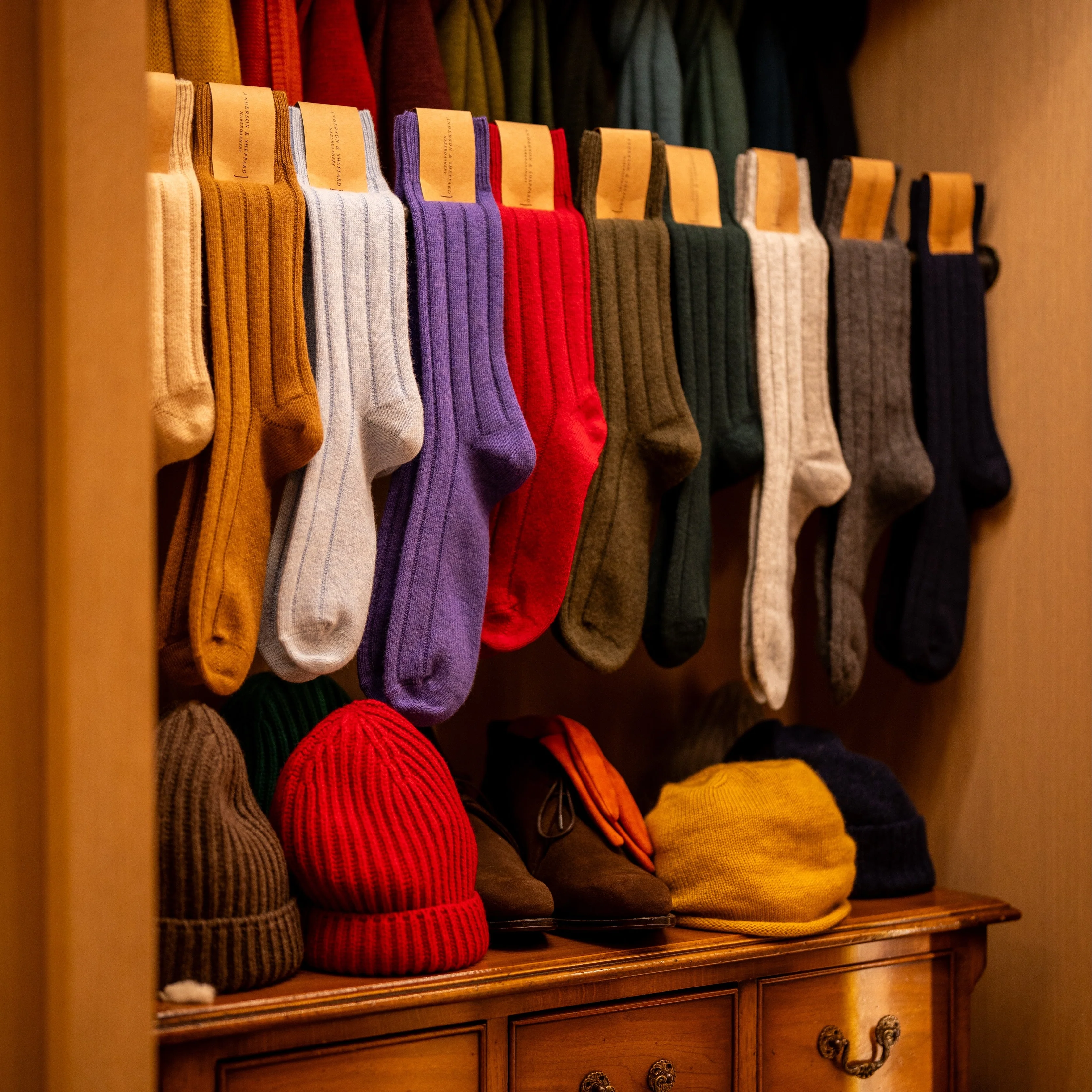 Soft Shetland and Cashmere Socks in Light Sky - Image 2