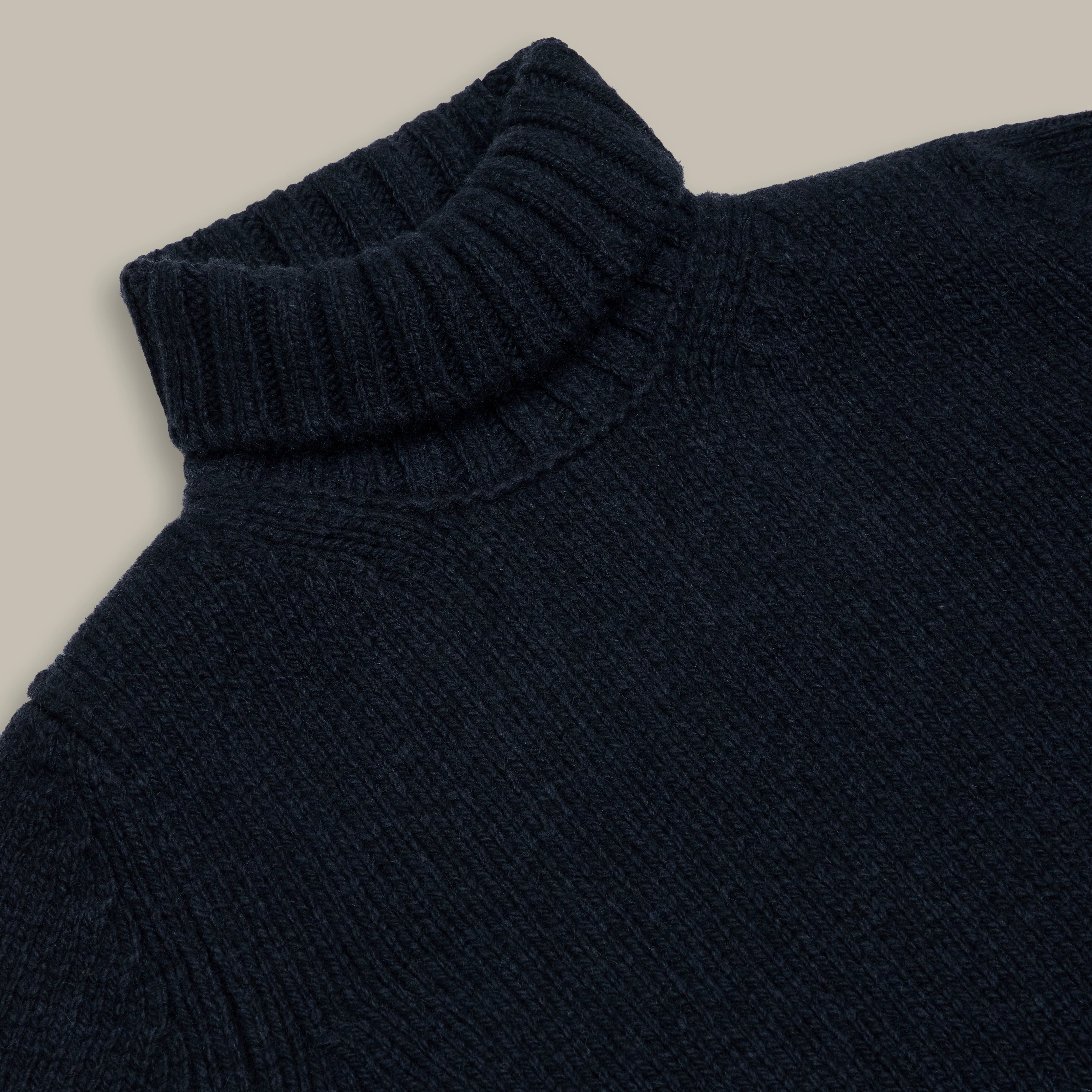 1Ply Cashmere Roll Neck Sweater in Navy - Image 2