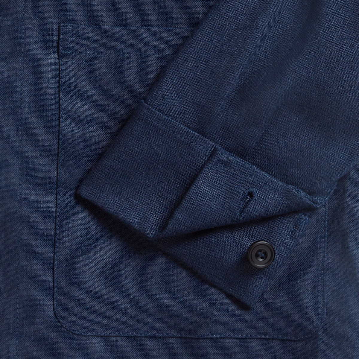 Air Mail Linen Work Jacket In Navy - Image 8