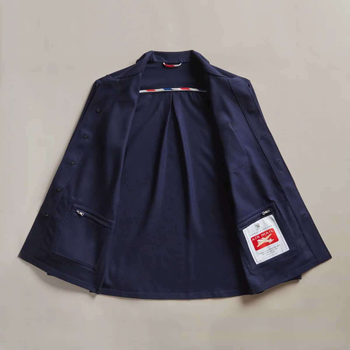 Air Mail Work Jacket In Navy - Image 8