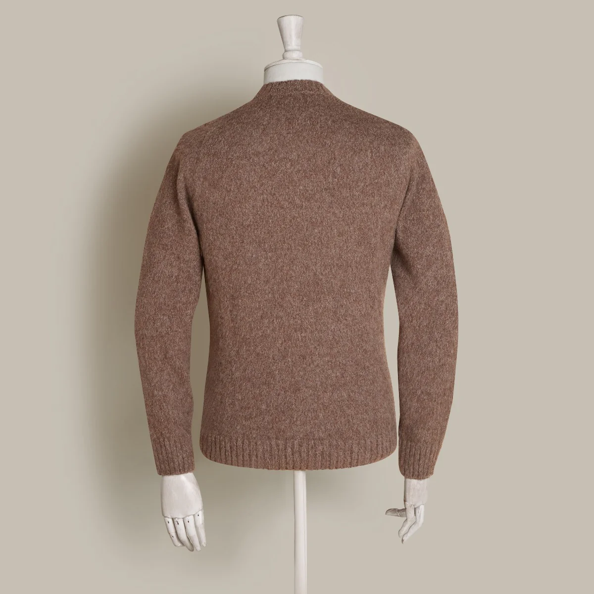 Brushed Geelong Crew Neck Sweater in Brown - Image 2