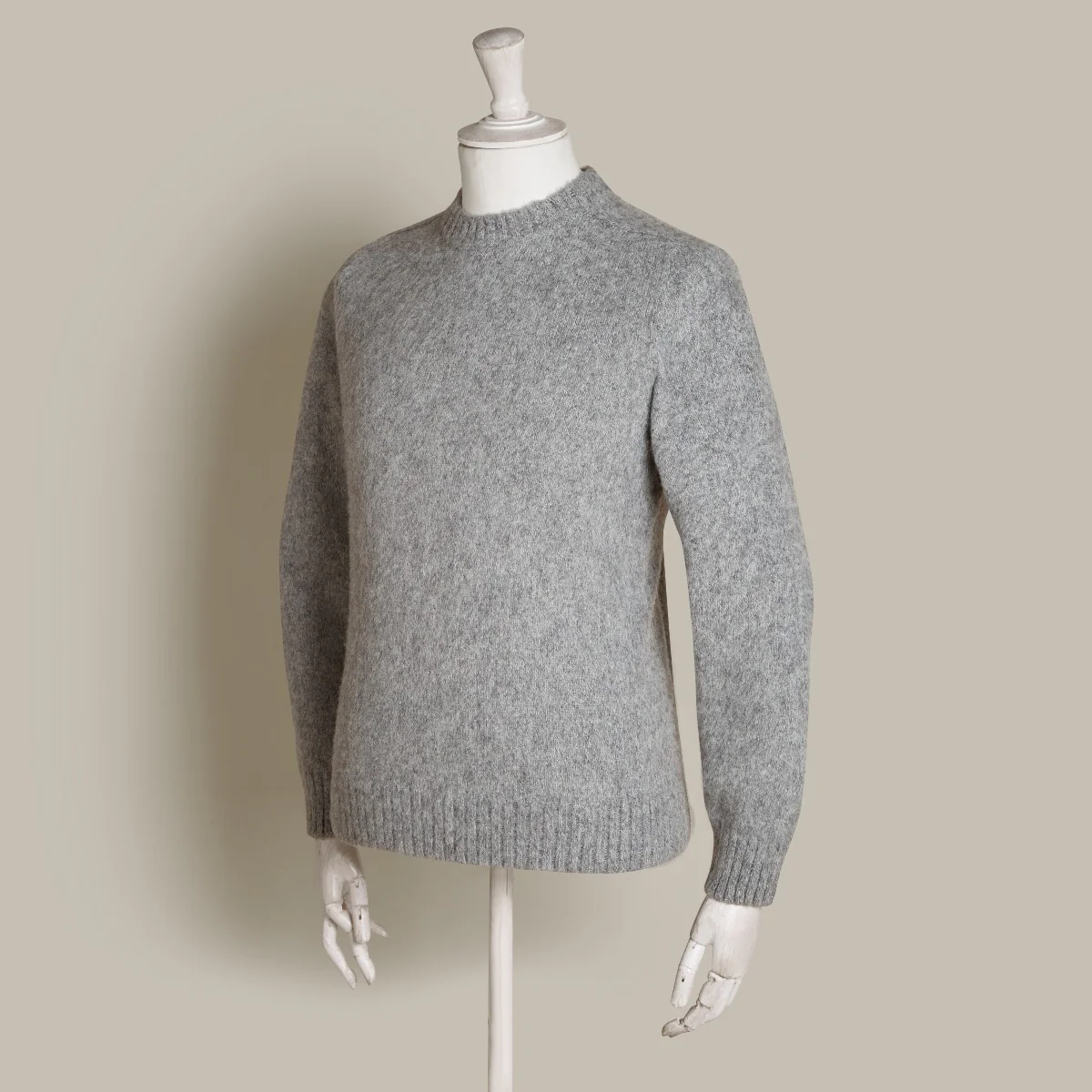 Brushed Geelong Crew Neck Sweater In Grey - Image 2
