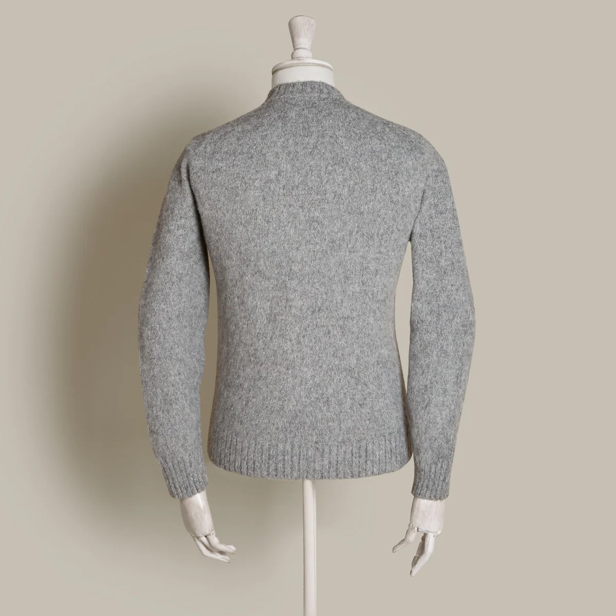 Brushed Geelong Crew Neck Sweater In Grey - Image 3