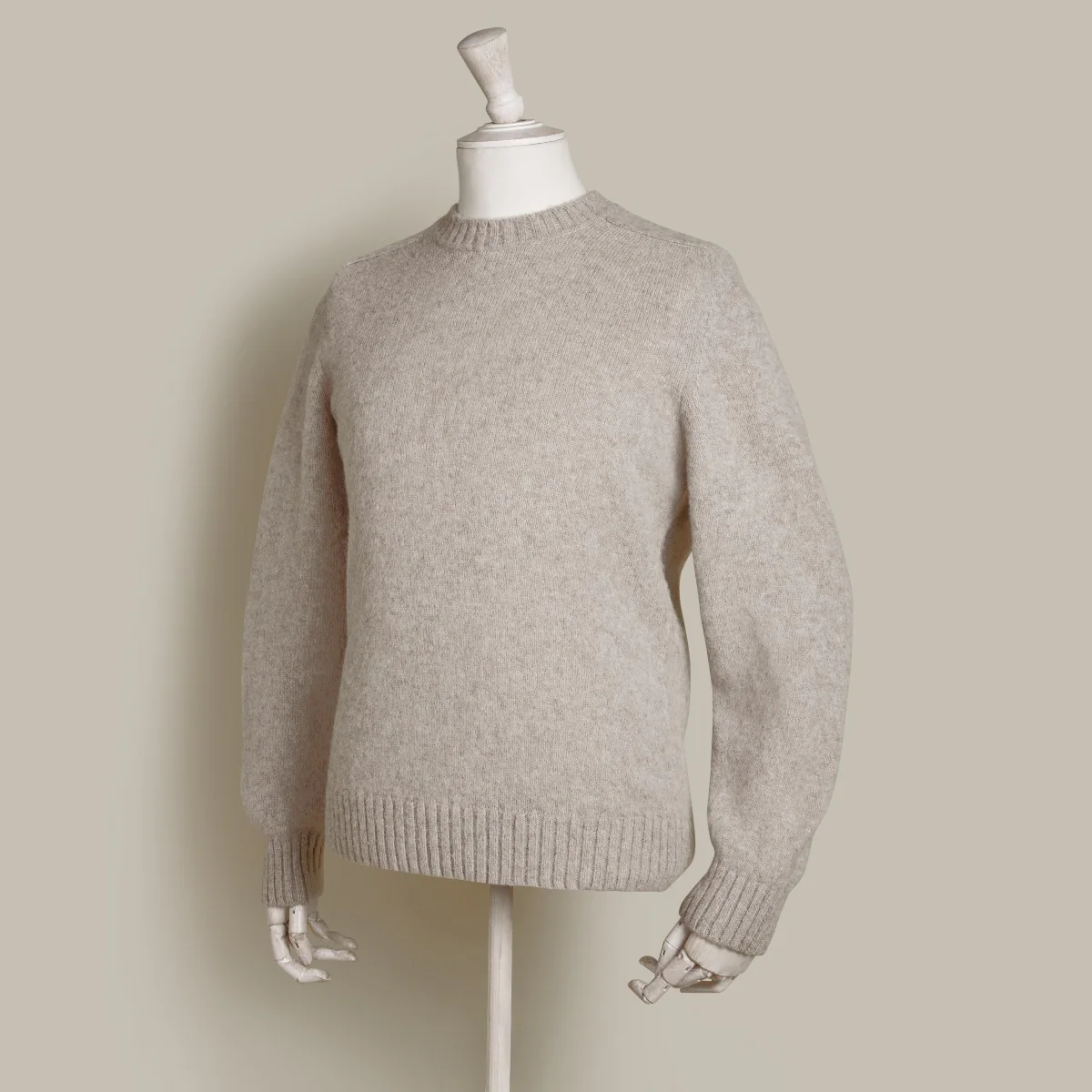 Brushed Geelong Crew Neck Sweater In Natural - Image 2