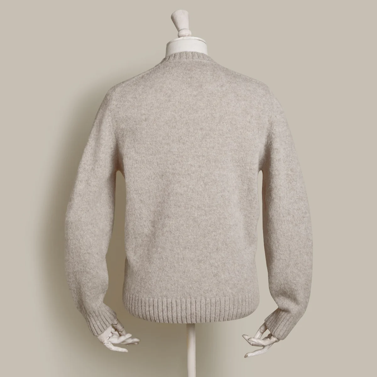 Brushed Geelong Crew Neck Sweater In Natural - Image 3