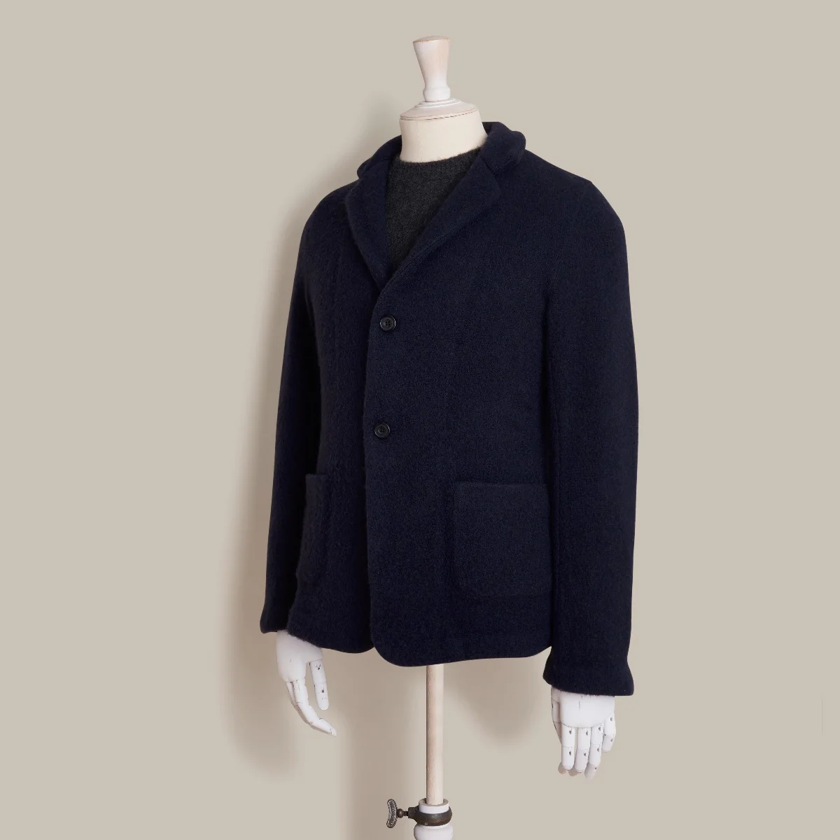 Cashmere Knitted Blazer In Navy - Image 2