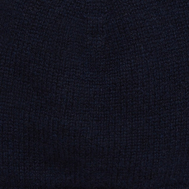 Cashmere Knitted Beanie In Navy - Image 2