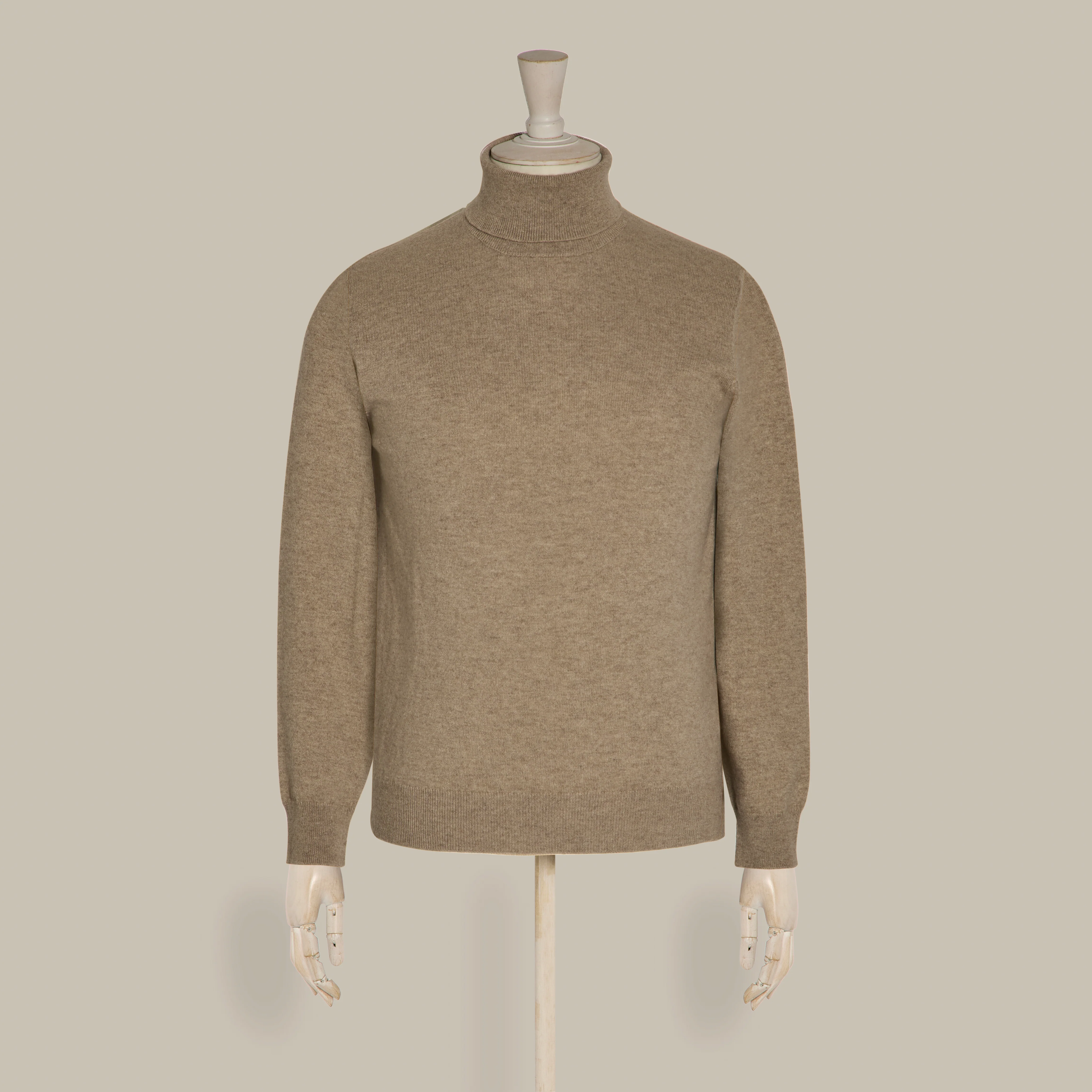 Cashmere Roll Neck Sweater In Natural