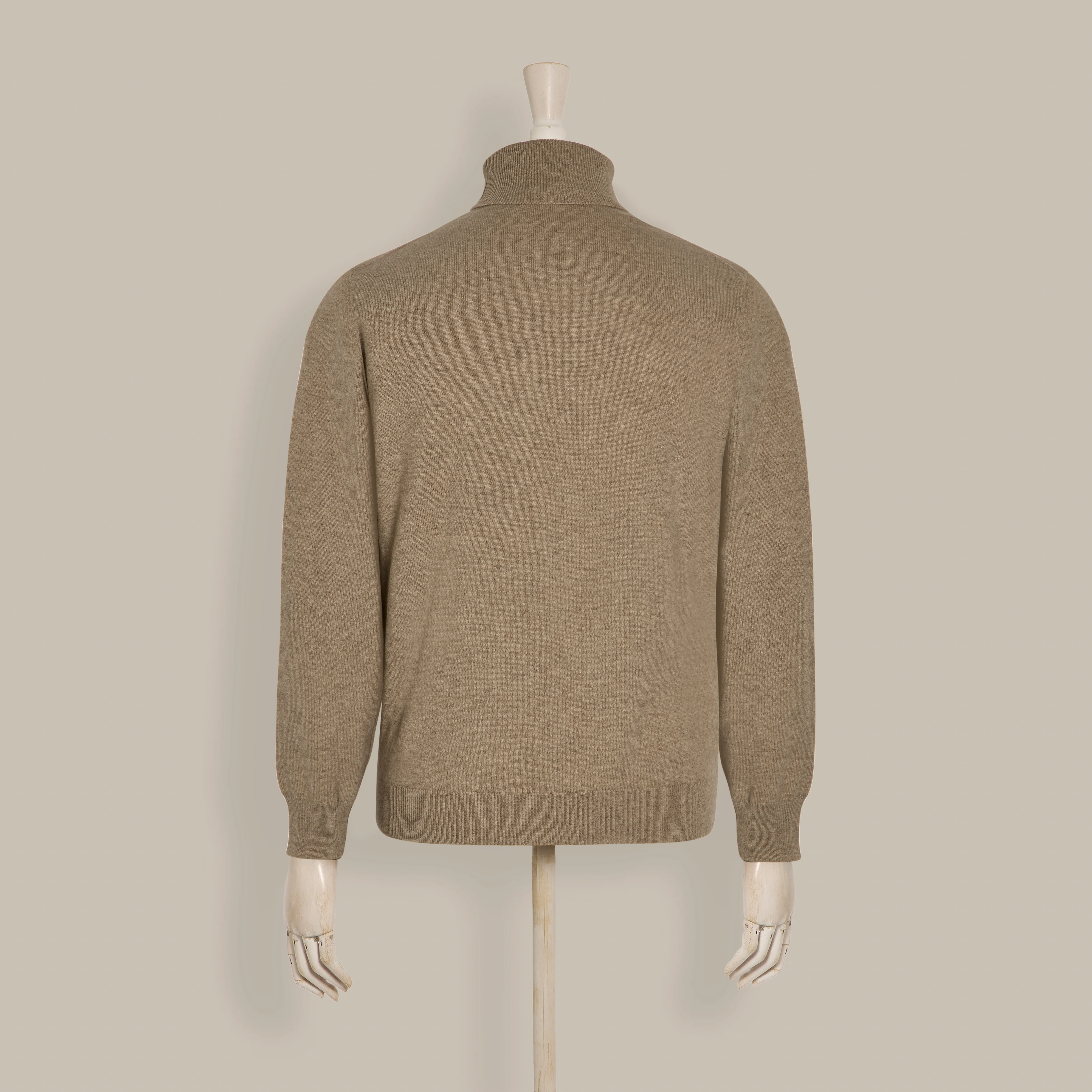 Cashmere Roll Neck Sweater In Natural - Image 2