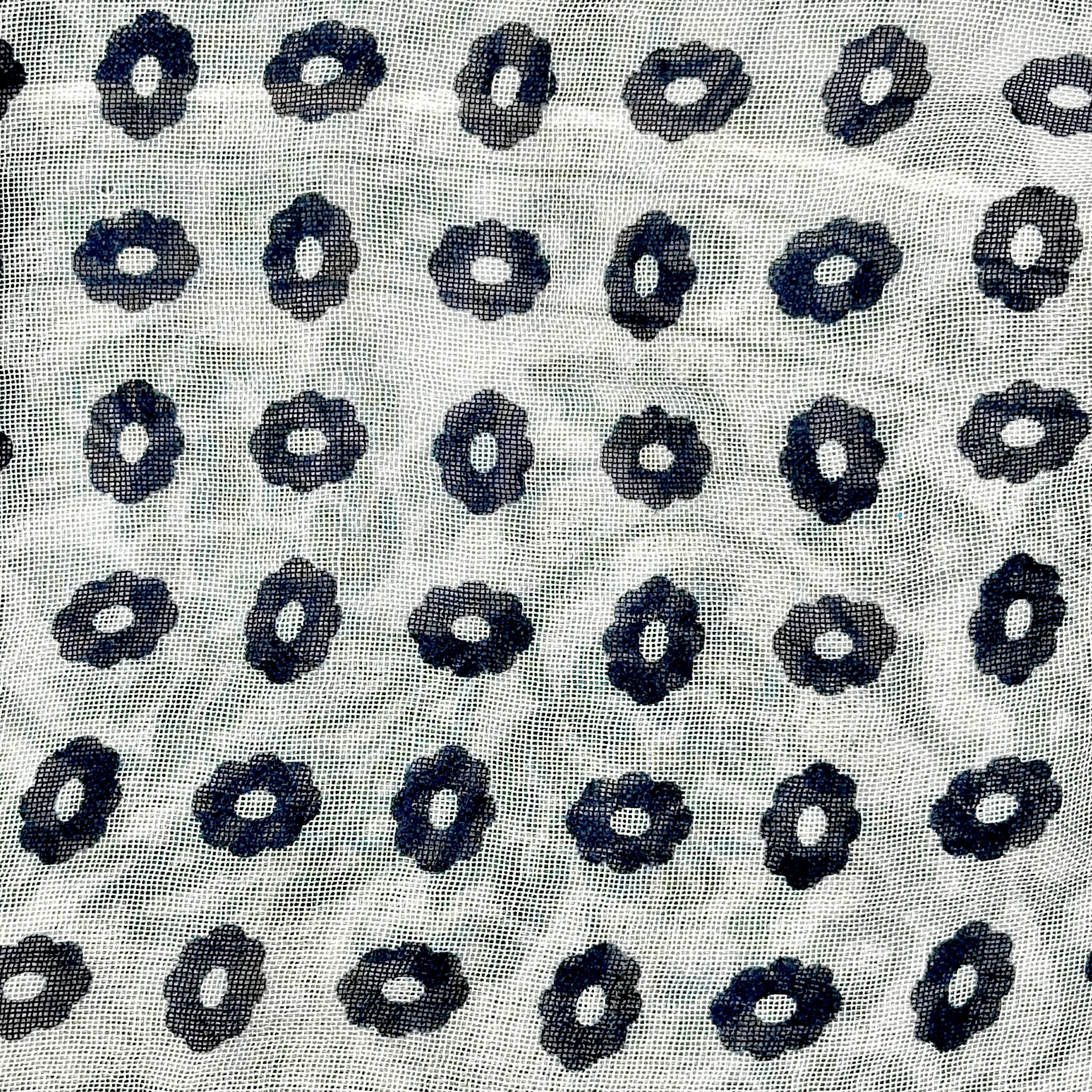 Cashmere And Silk Geometric Provence Neckerchief In Dark Navy - Image 3