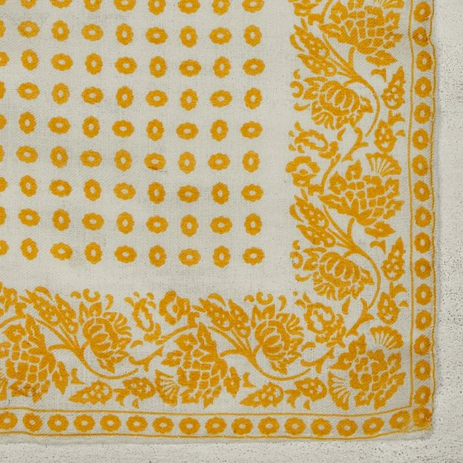 Cashmere And Silk Provence Geometric Pocket Square In Gold - Image 2
