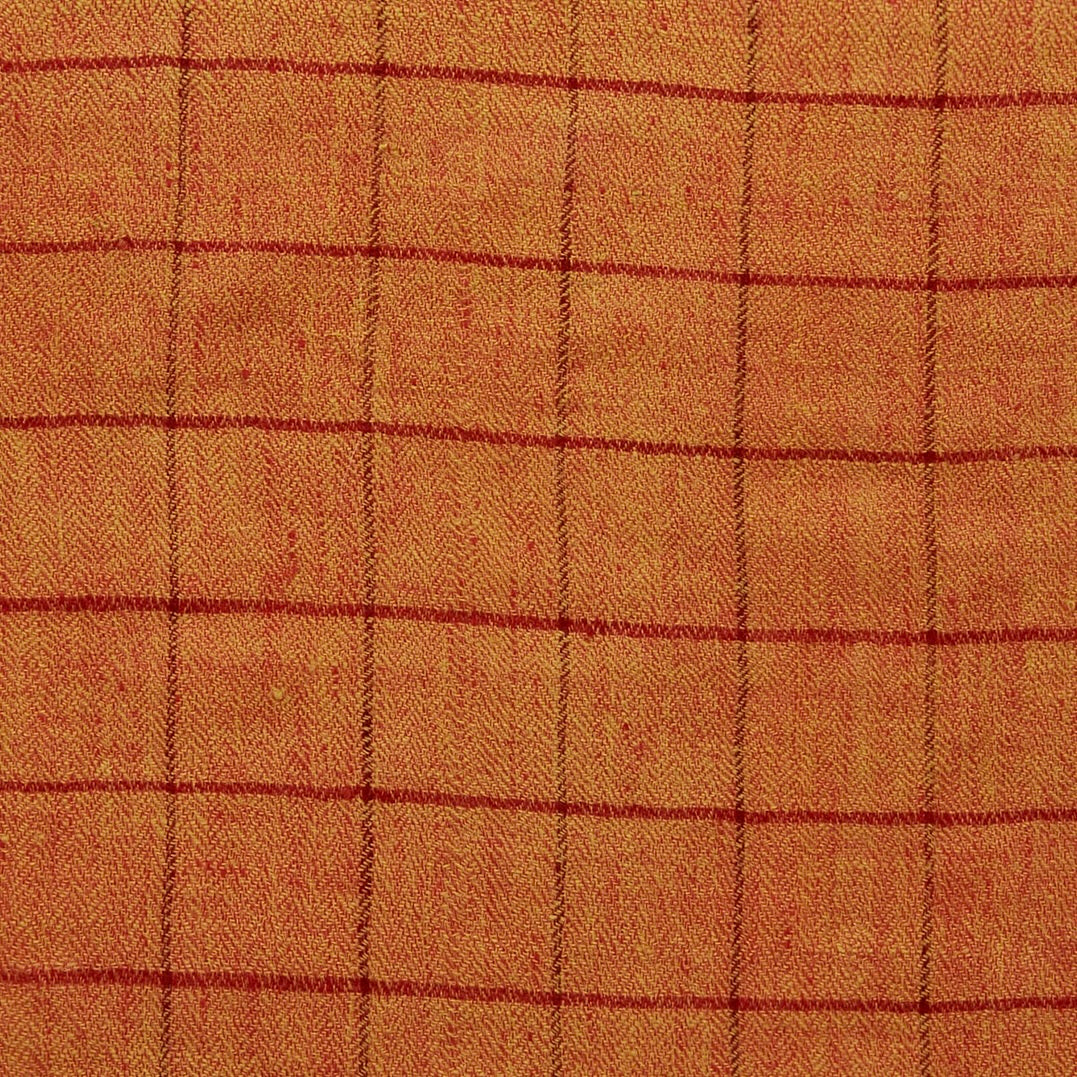 Cashmere Check Pocket Square In Light Orange And Red - Image 3