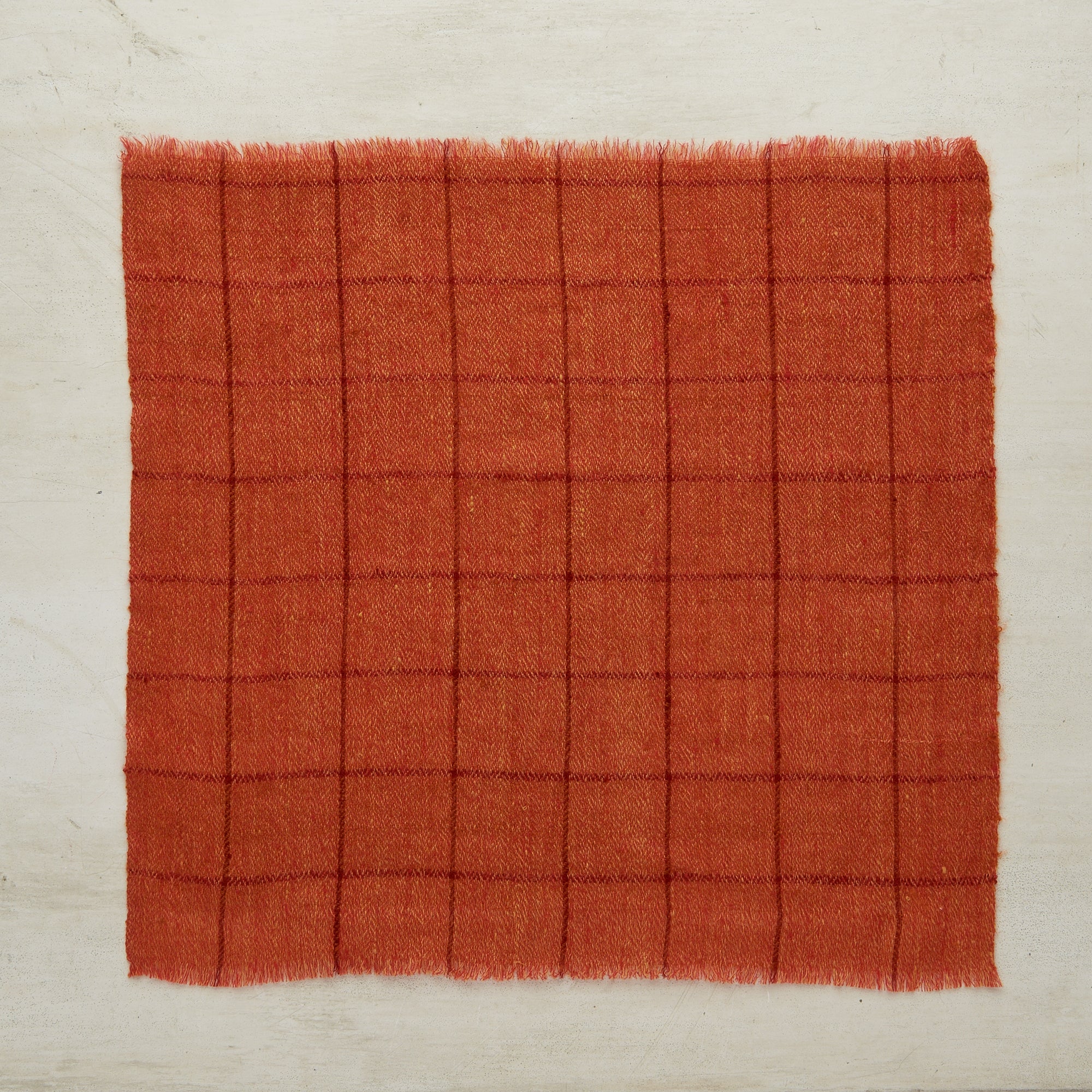 Cashmere Check Pocket Square In Orange And Red