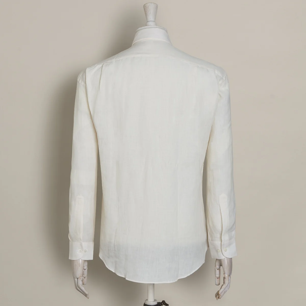 Classic Fit Linen Shirt in Cream - Image 3