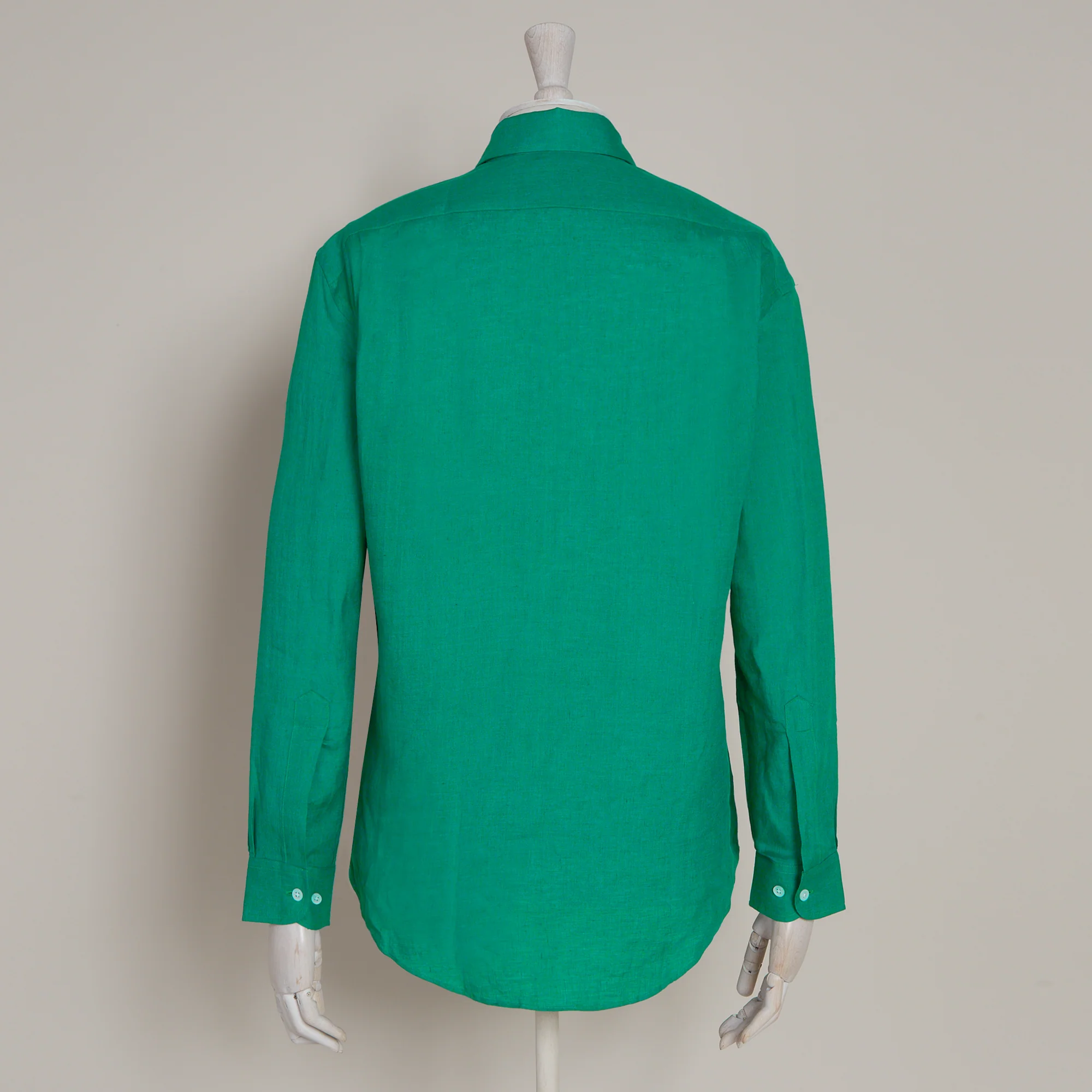 Classic Fit Linen Shirt In Emerald - Image 3
