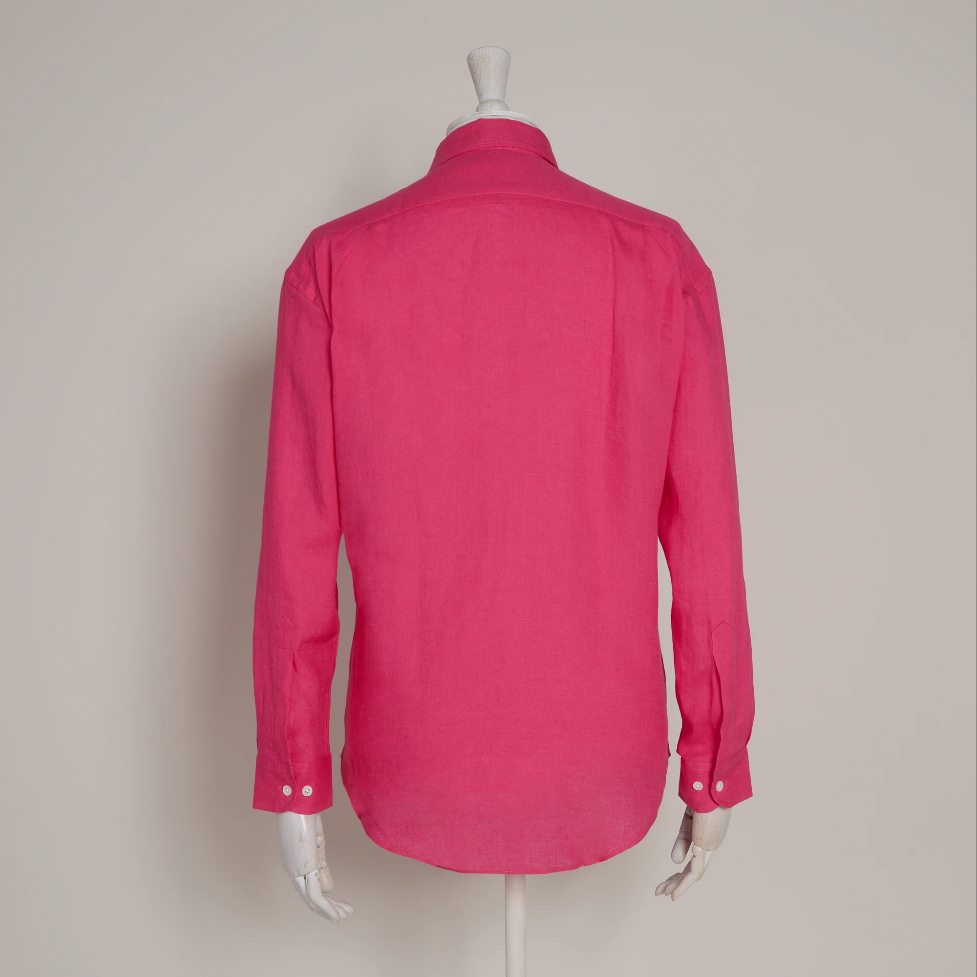 Classic Fit Linen Shirt In Fuchsia - Image 5