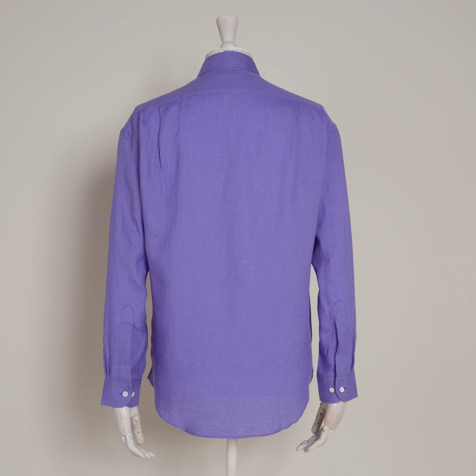 Classic Fit Linen Shirt In Lilac - Image 3