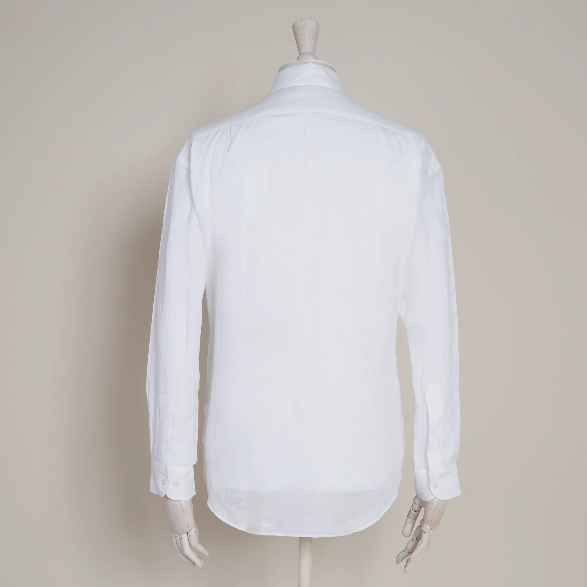 Classic Fit Linen Shirt In White - Image 5