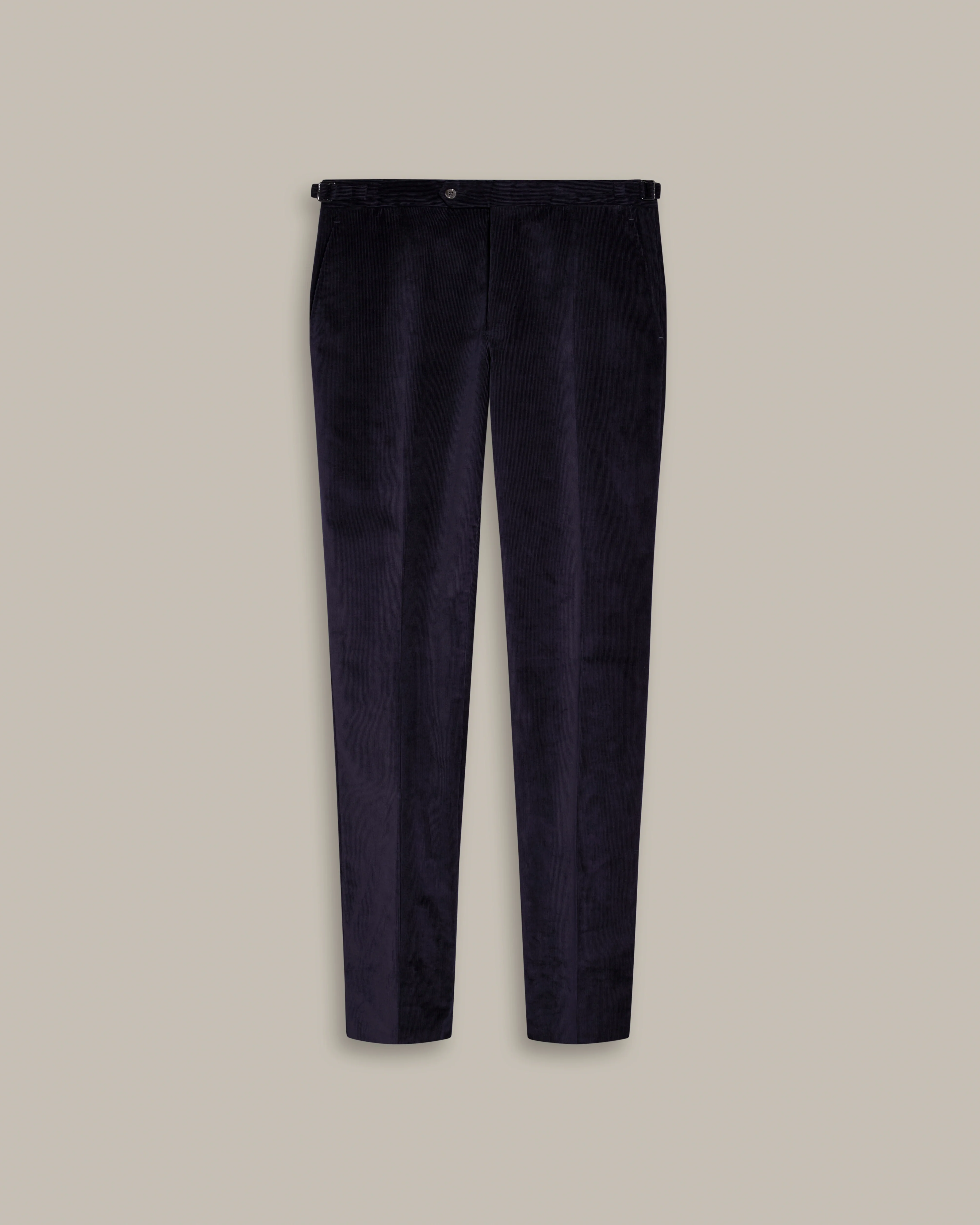 Corduroy Trousers with Side Adjusters in Navy