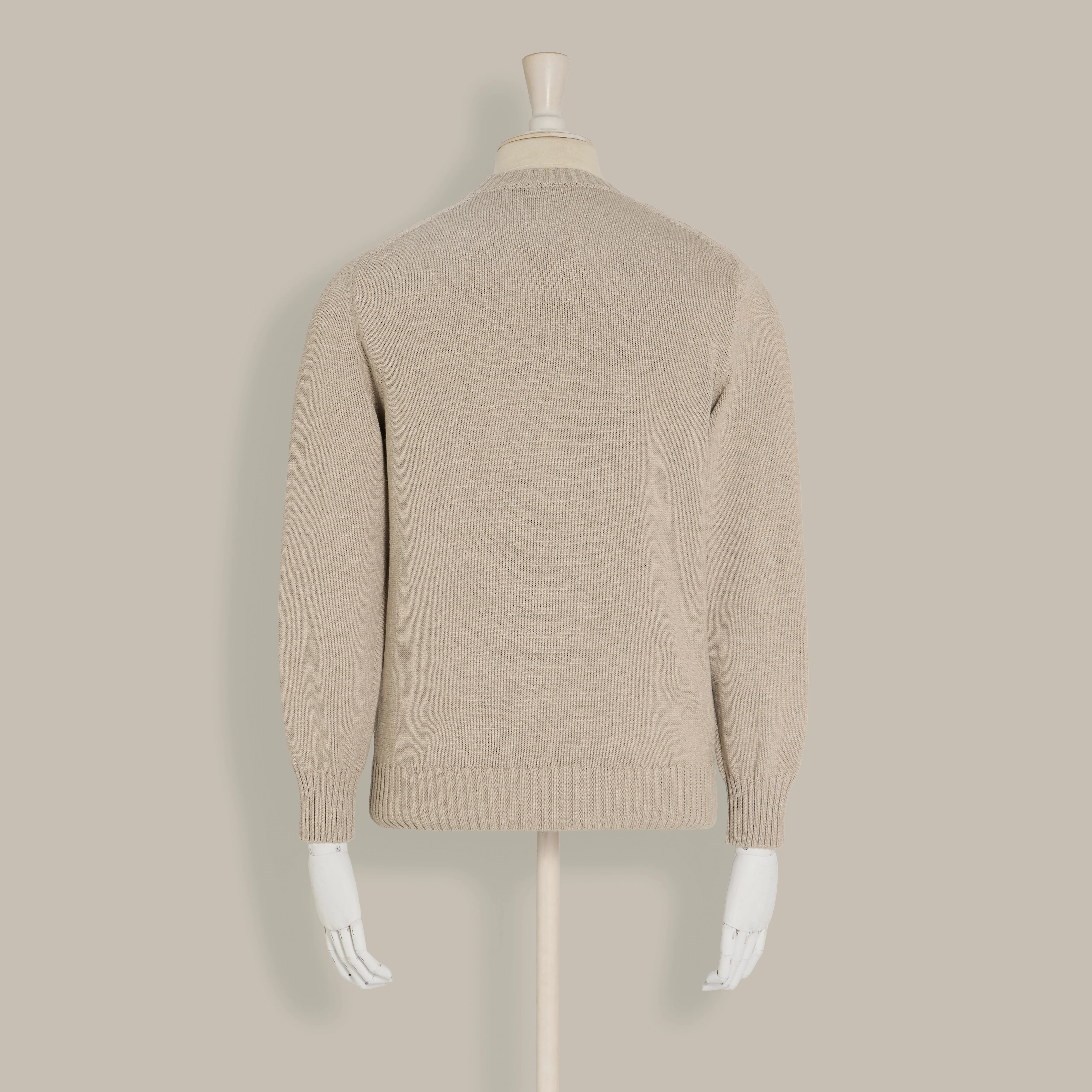 Cotton Crew Neck Sweater in Natural - Image 3