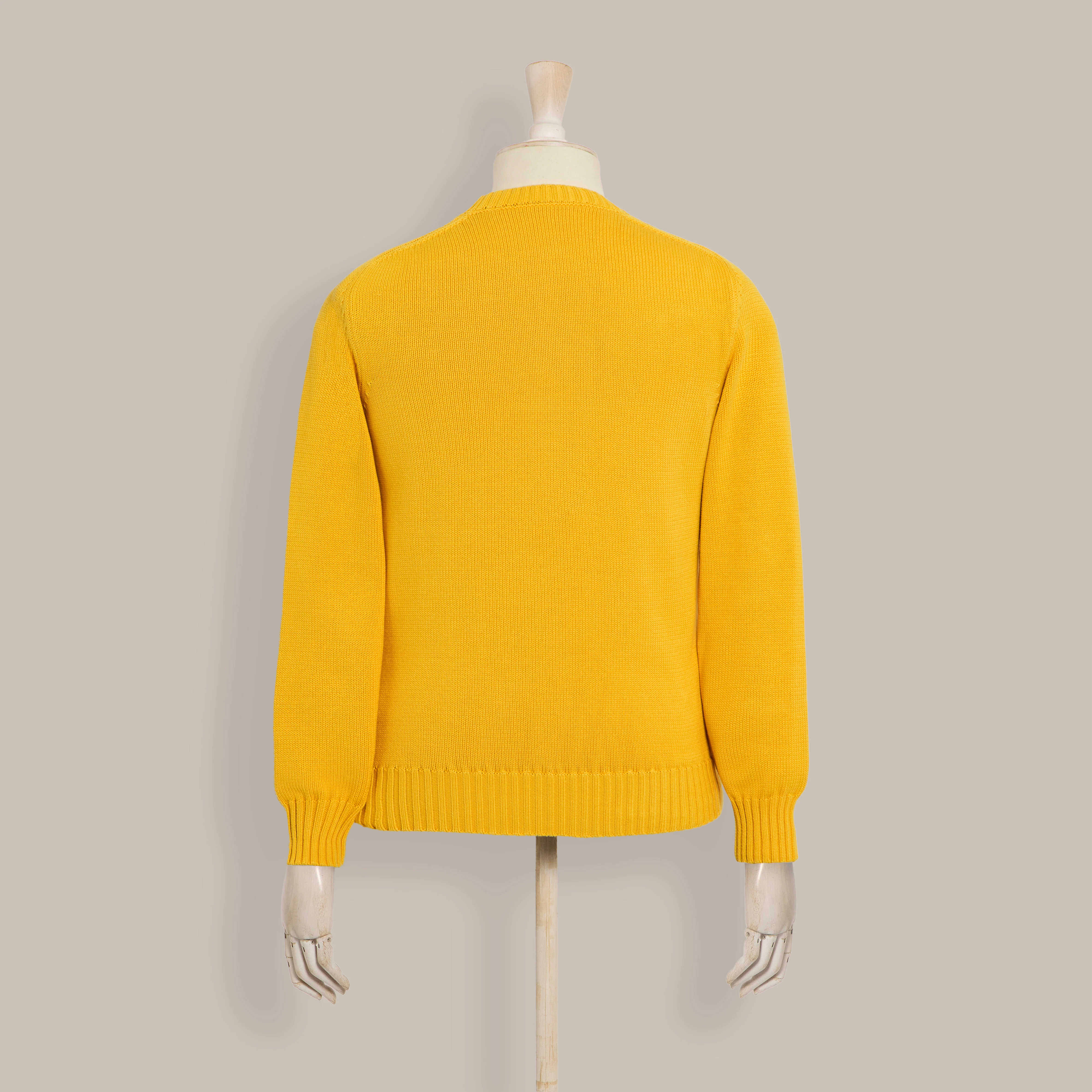 Cotton Crew Neck Sweater in Yellow - Image 2