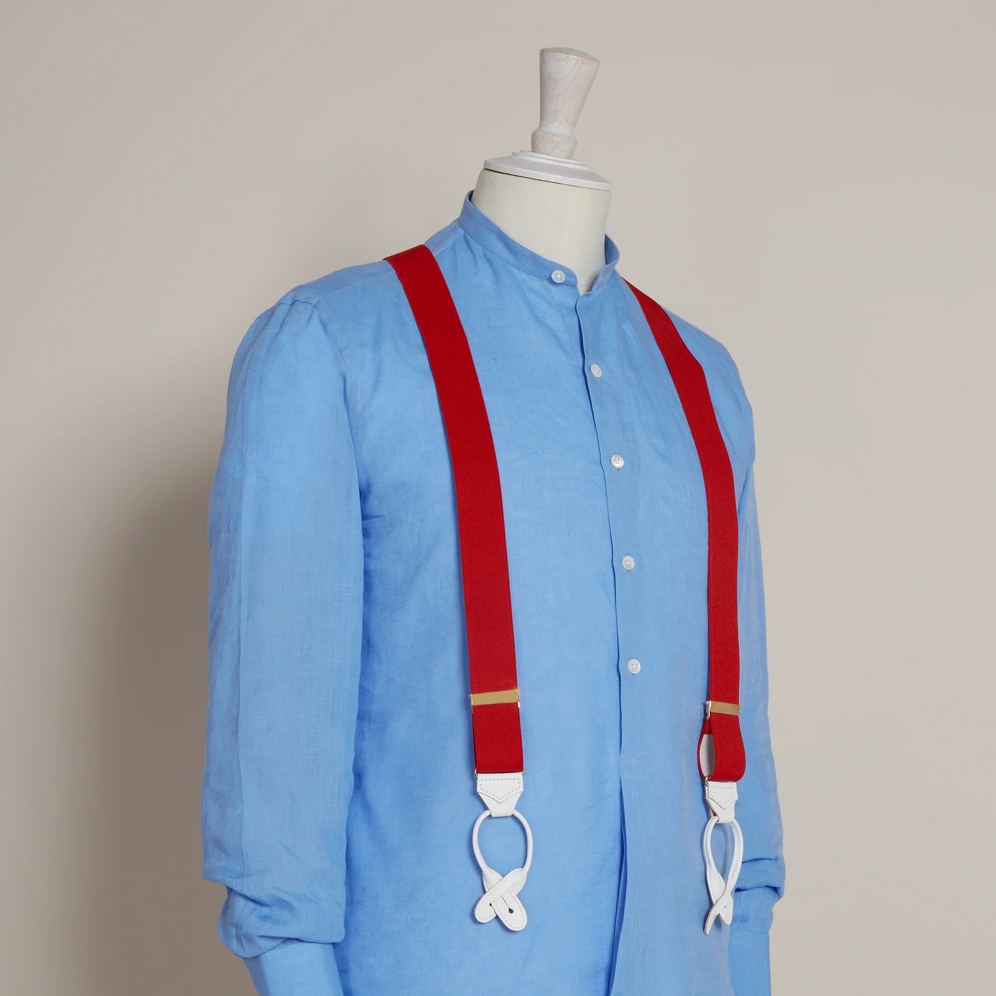 Cotton Elastic Braces In Red - Image 2