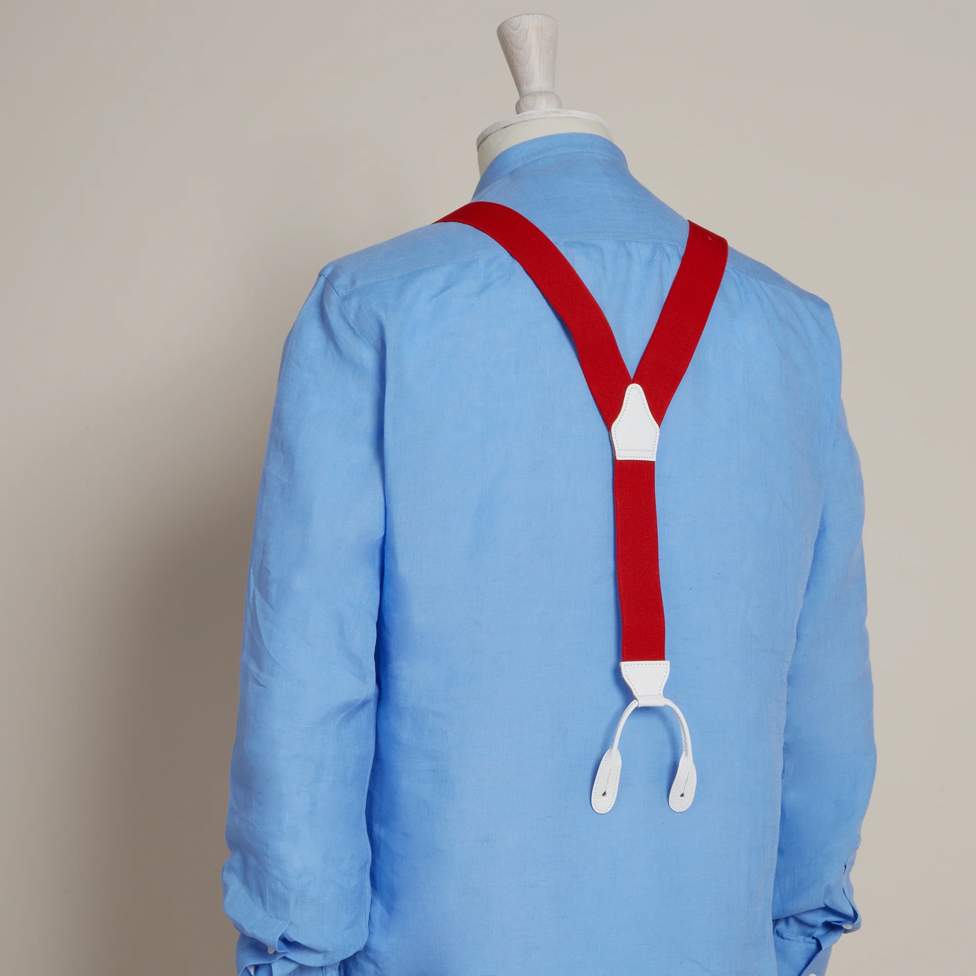 Cotton Elastic Braces In Red - Image 3