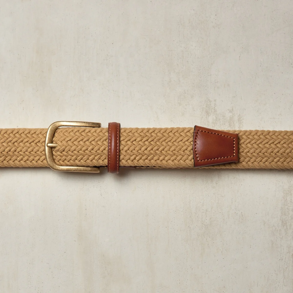 Cotton Elastic Woven Belt In Dark Natural - Image 2