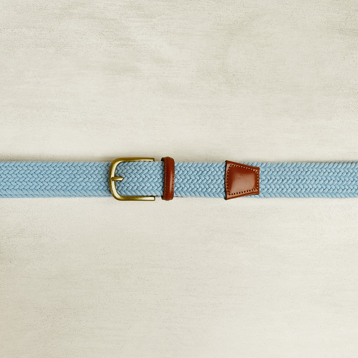 Cotton Elastic Woven Belt In Light Blue - Image 2