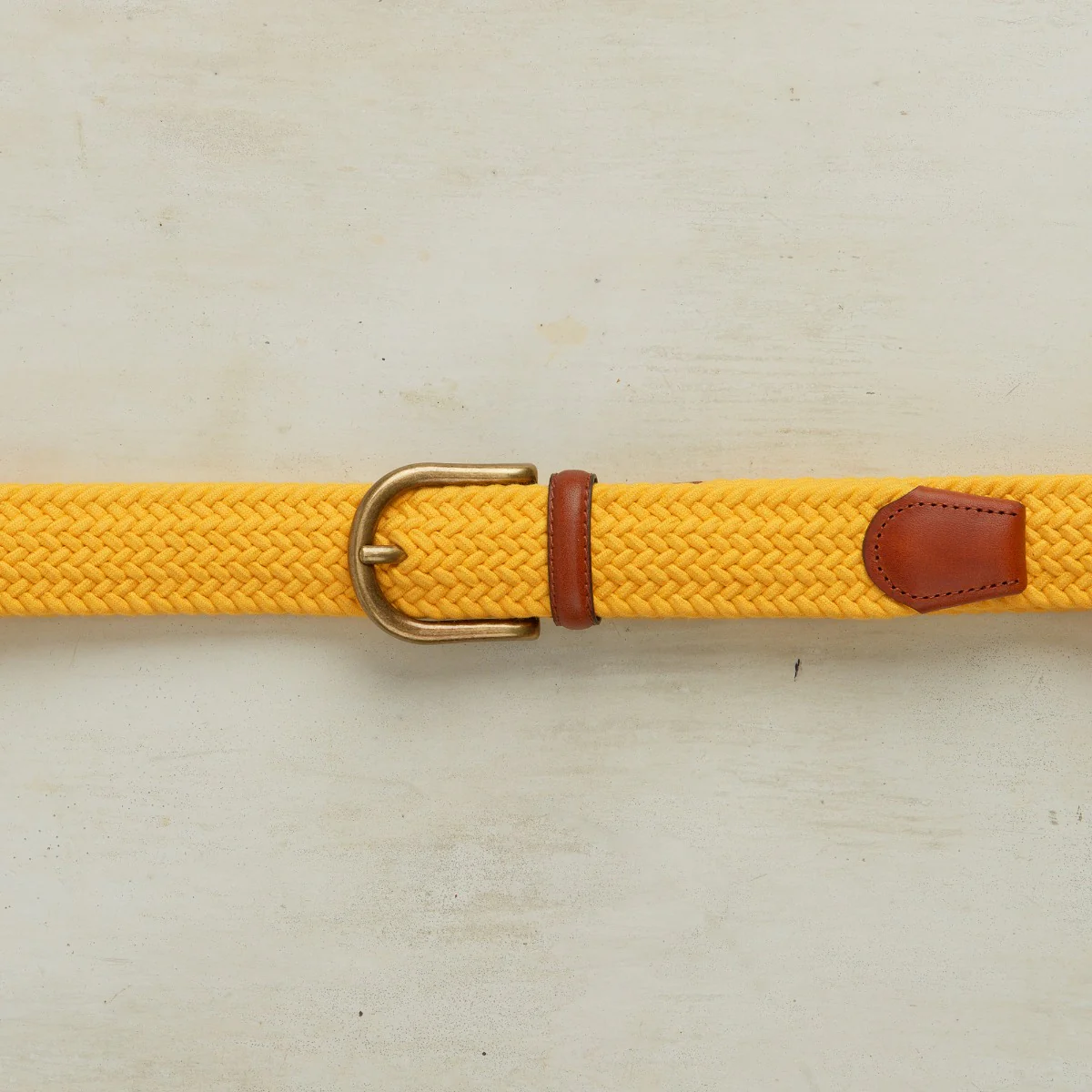 Cotton Elastic Woven Belt In Yellow - Image 2
