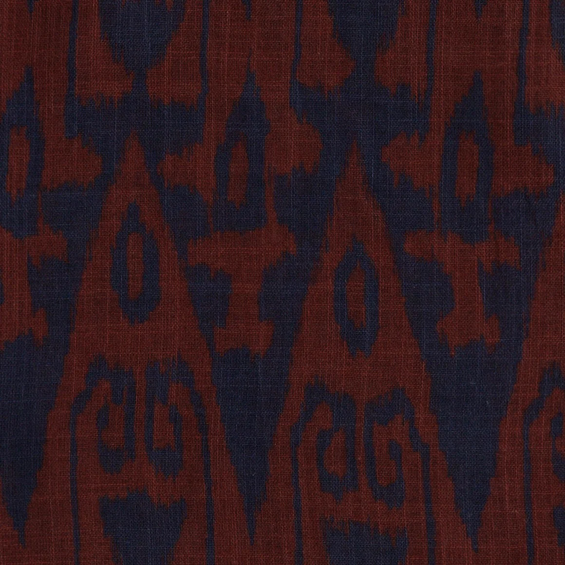 Cotton Ikat Pocket Square in Navy and Red - Image 3