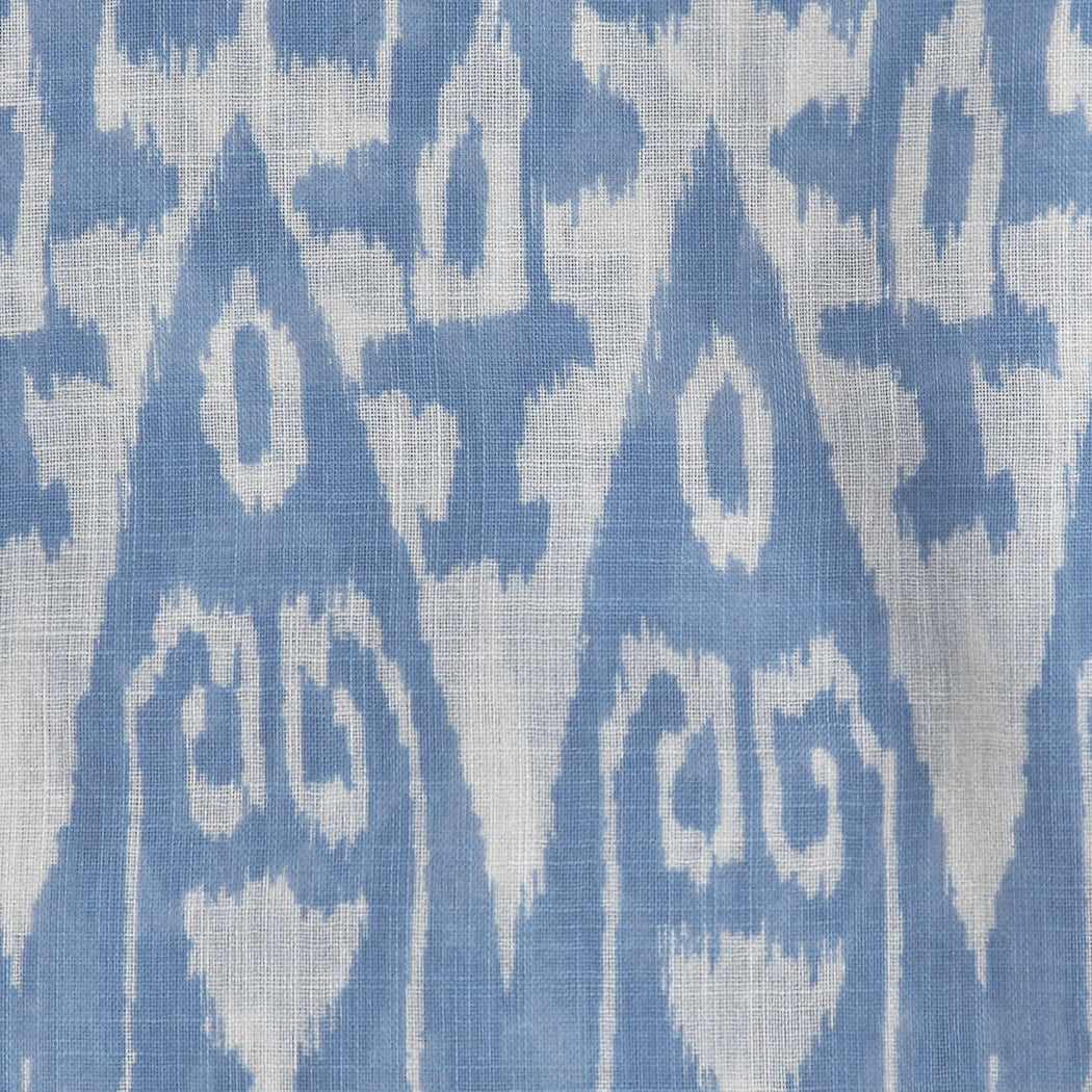 Cotton Ikat Pocket Square in Sky and White - Image 2
