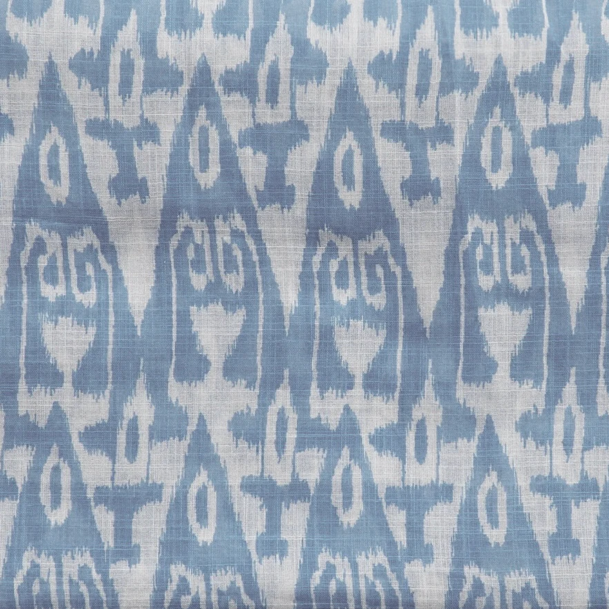 Cotton Ikat Scarf in Sky and White - Image 3