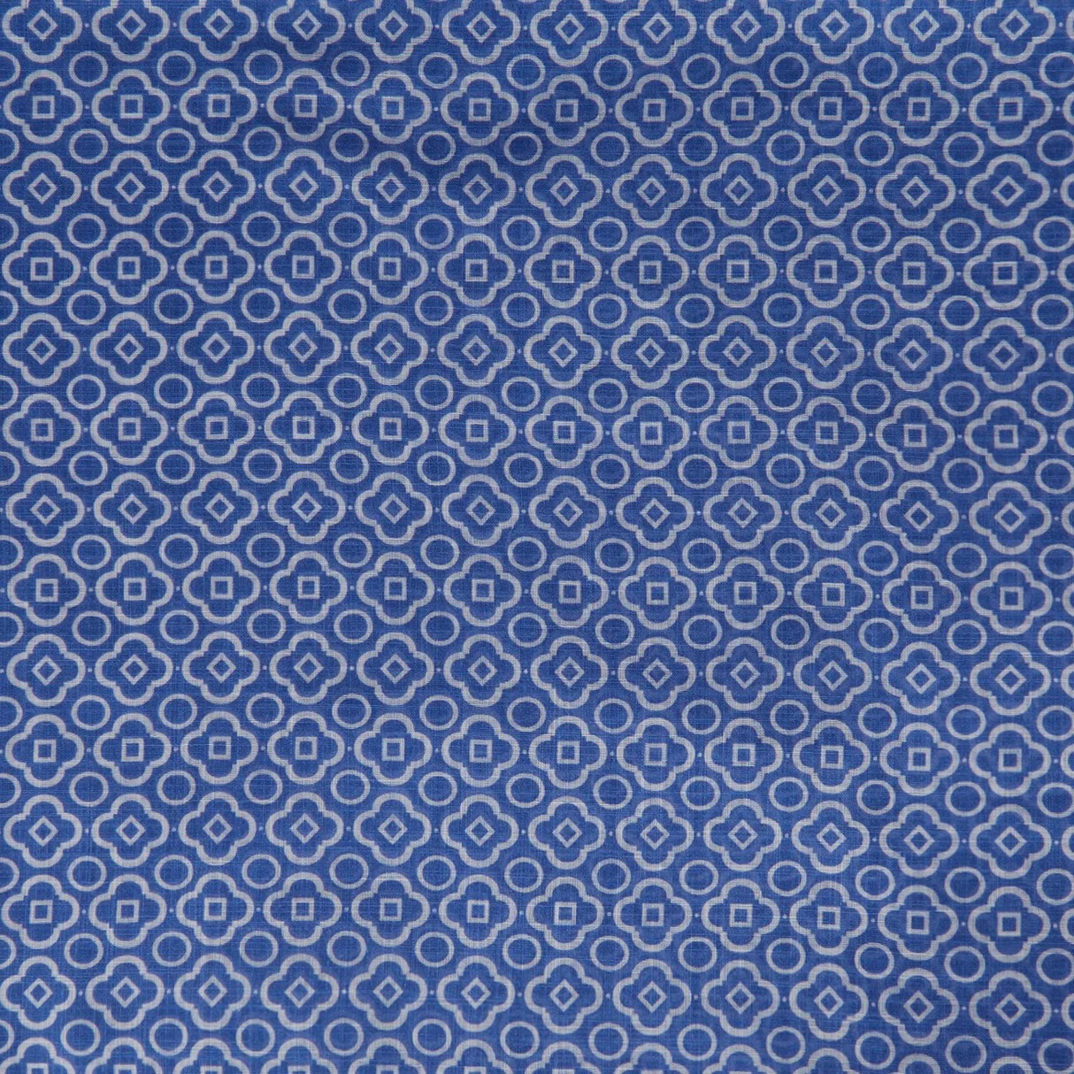 Cotton Mosaic Print Neckerchief In Sky and White - Image 3