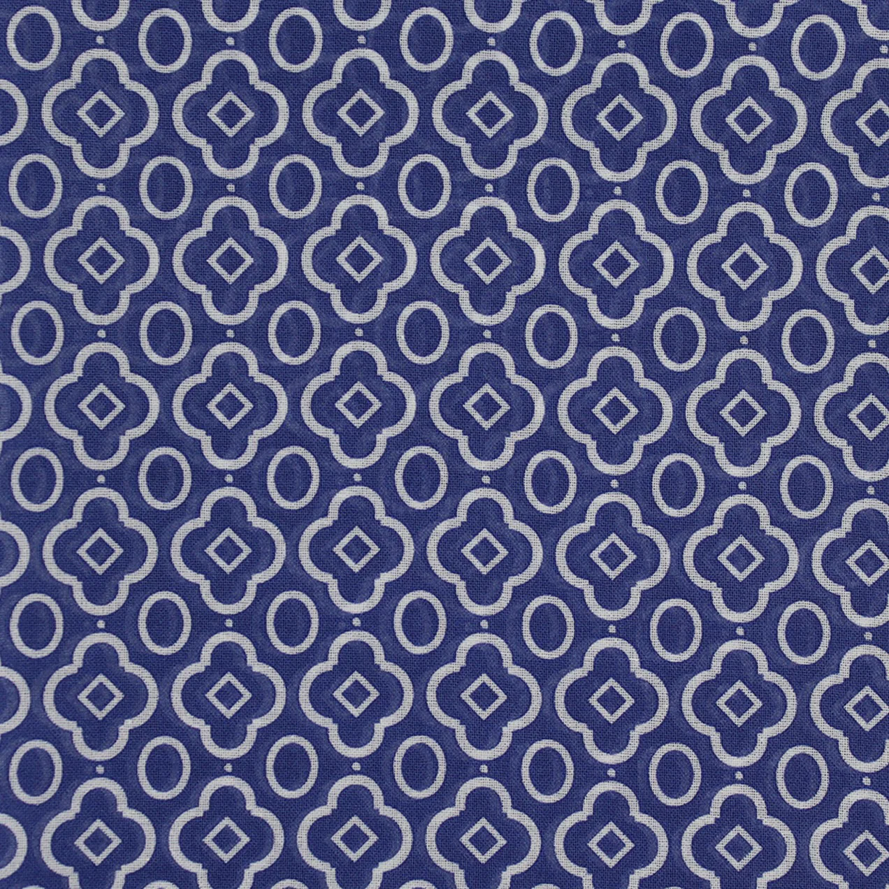 Cotton Mosaic Pocket Square in Dark Blue and White - Image 3