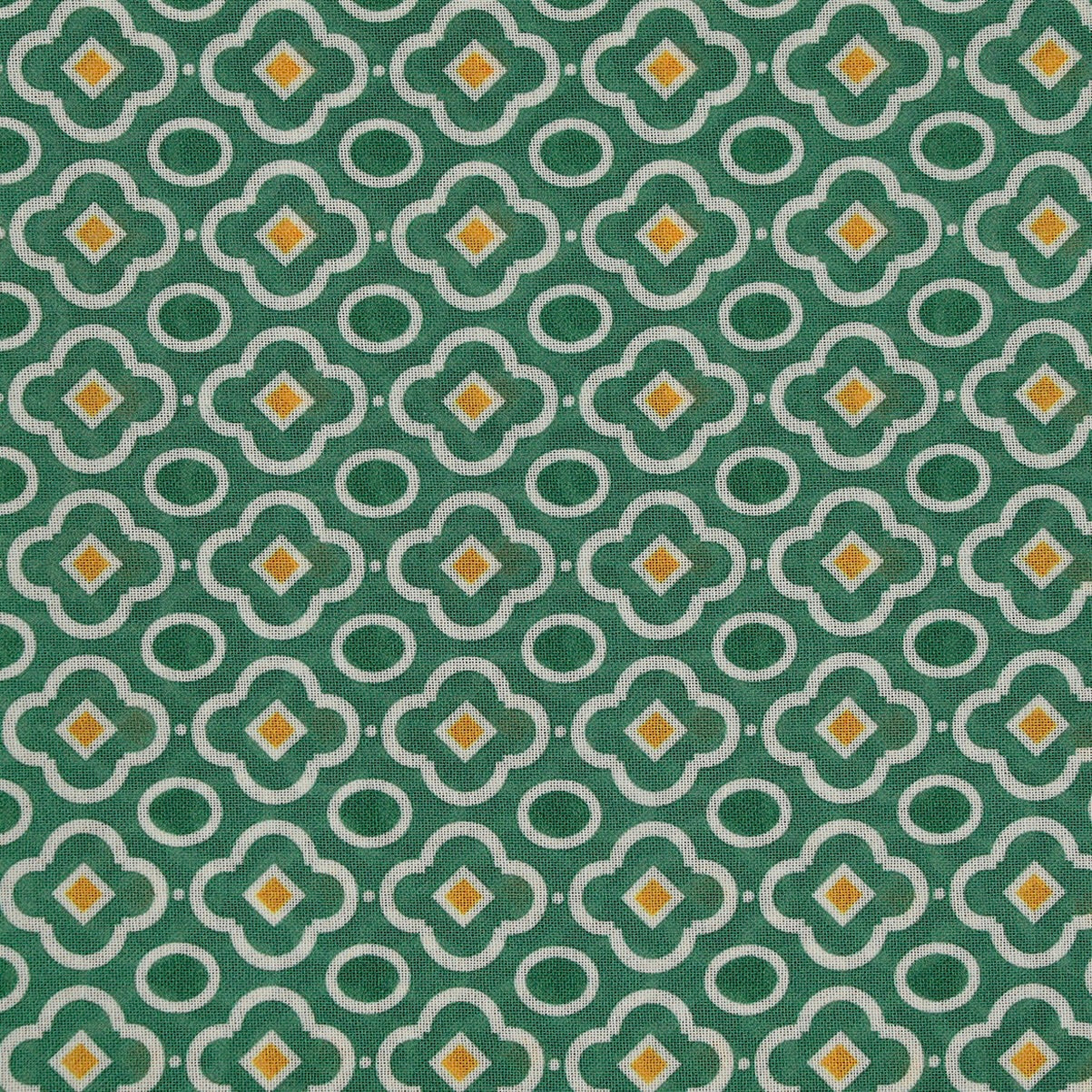 Cotton Mosaic Pocket Square in Green and Purple - Image 3