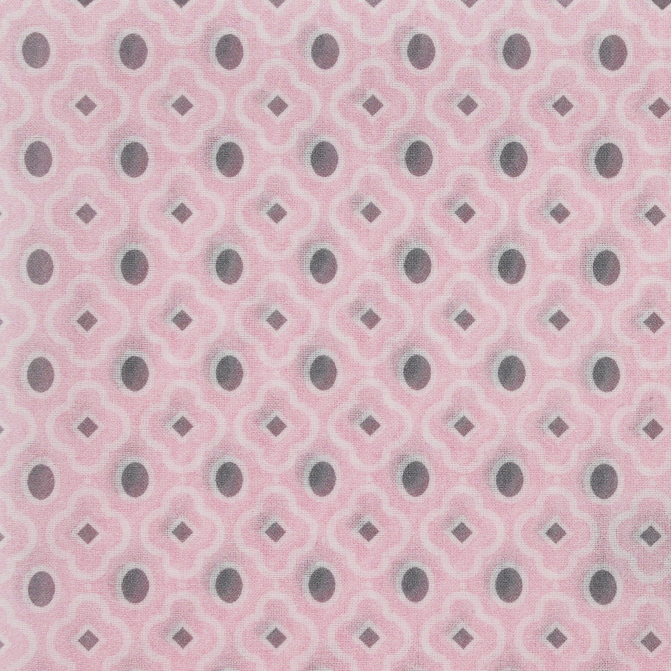 Cotton Mosaic Pocket Square in Light Pink and Grey - Image 3