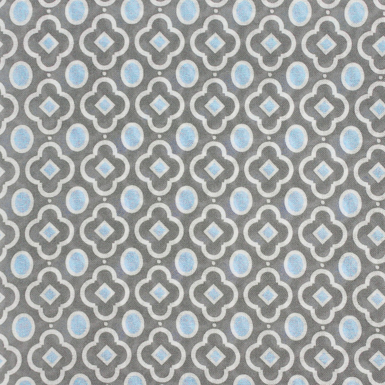 Cotton Mosaic Pocket Square in Light Sky and Grey - Image 3