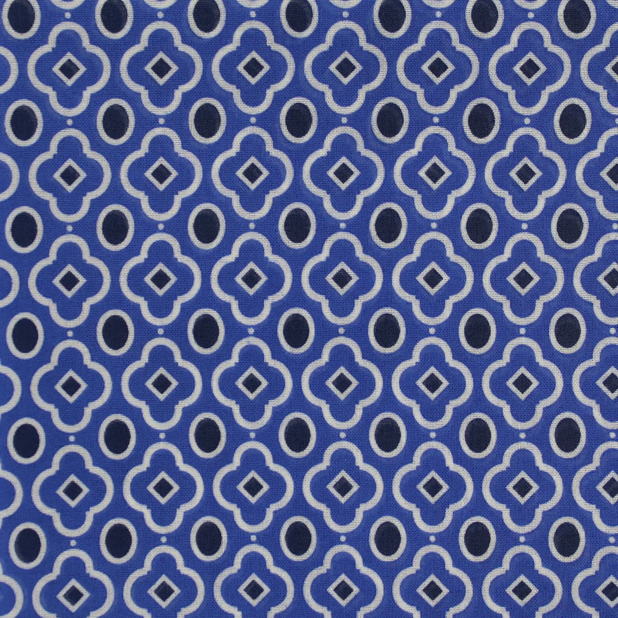 Cotton Mosaic Pocket Square in Navy - Image 3