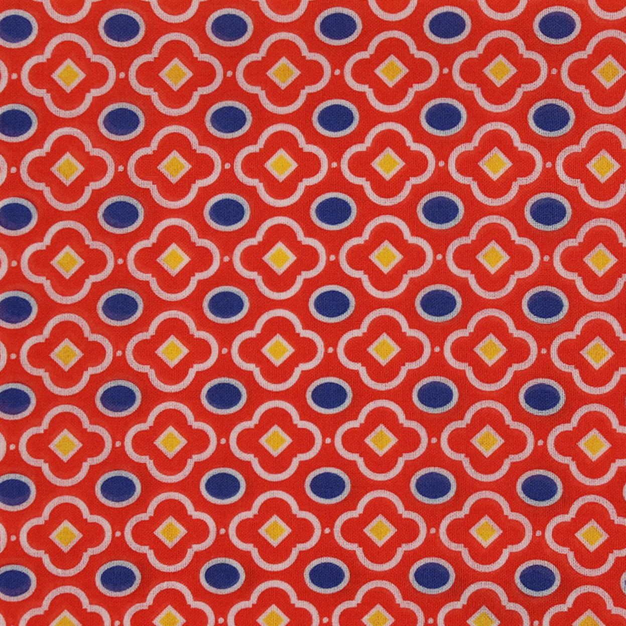 Cotton Mosaic Pocket Square in Red and Blue - Image 3