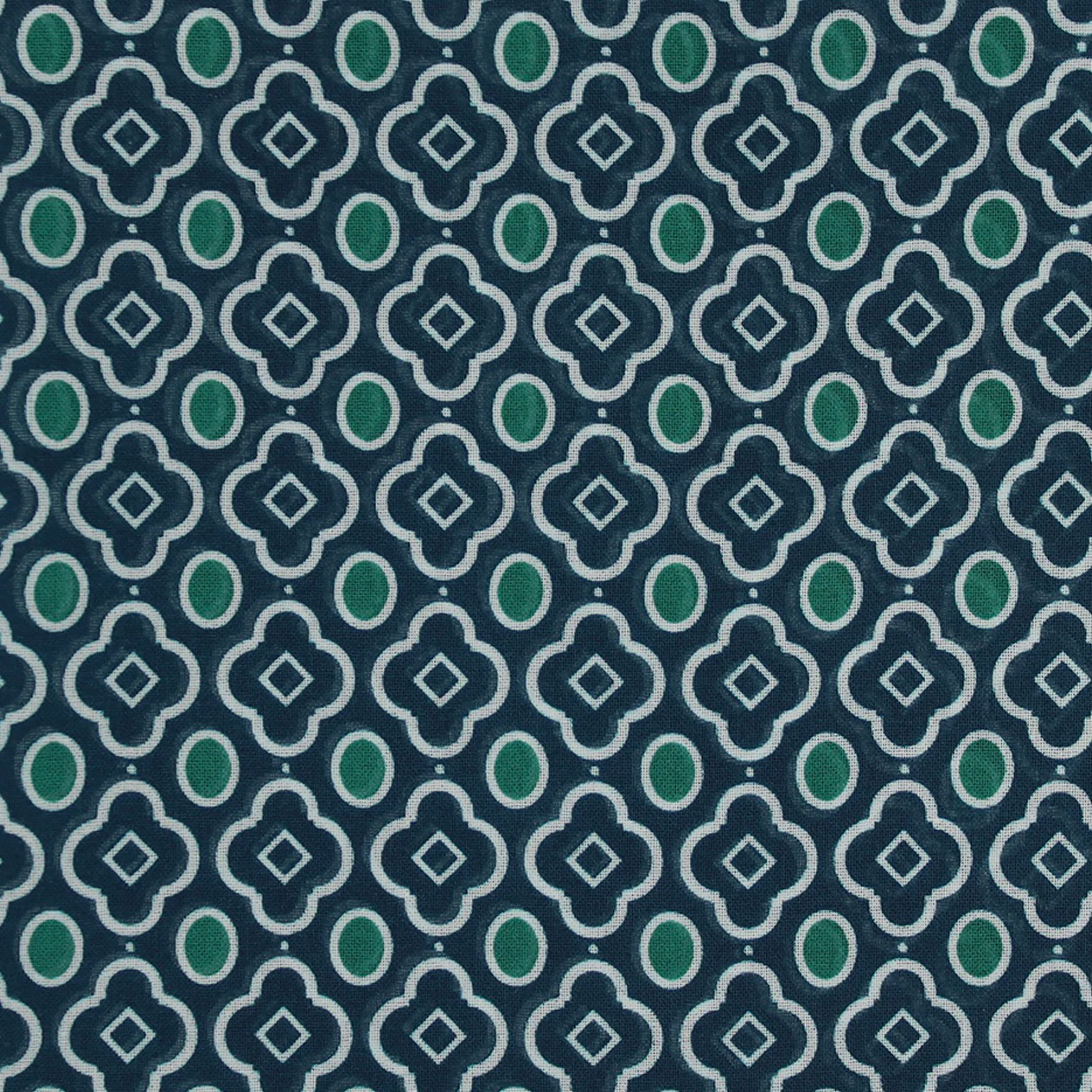 Cotton Mosaic Pocket Square in Turquoise and Blue - Image 3