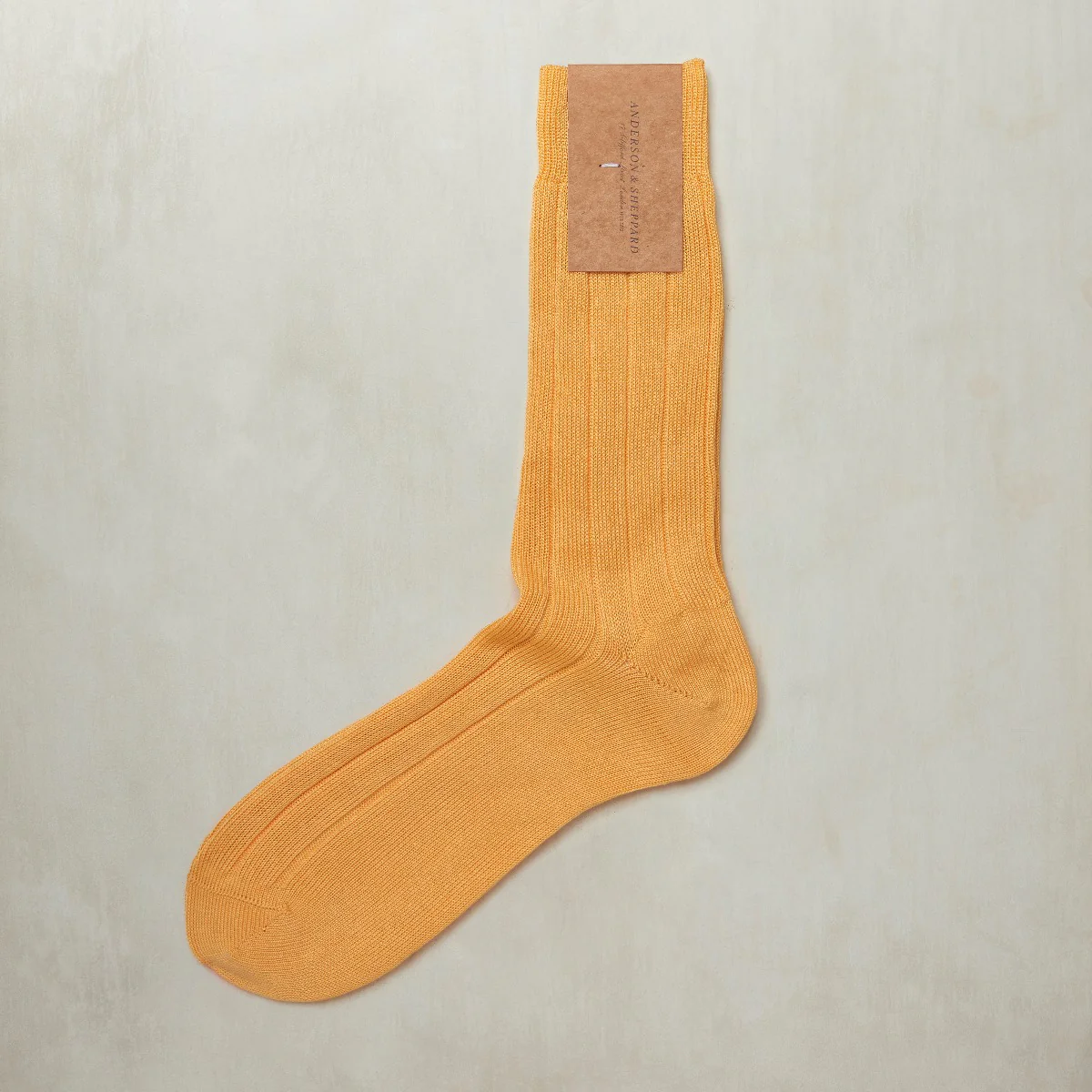 Cotton Ribbed Socks In Yellow