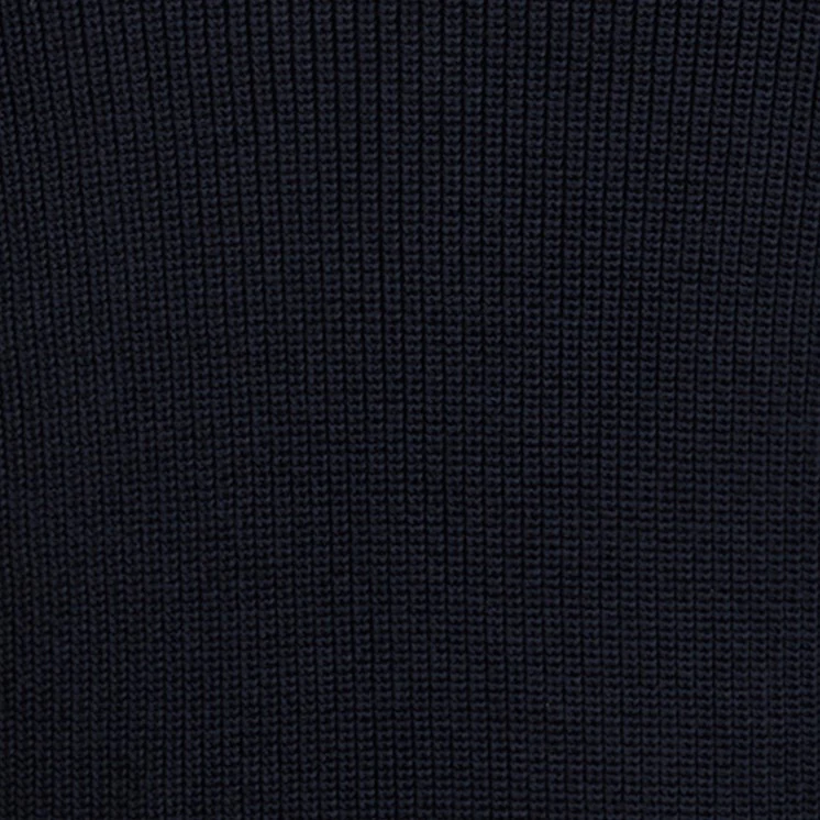 Ribbed Cotton Raglan Sleeved Sweater In Dark Navy - Image 4